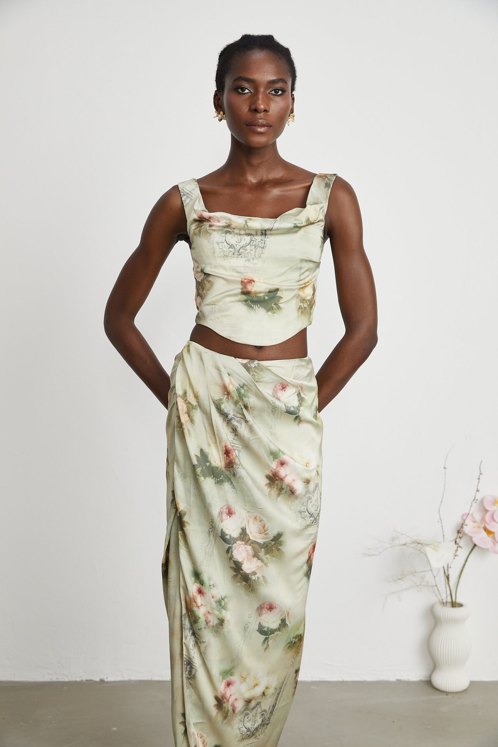 VIVIANE FLORAL MATCHING SET – PRINT TOP & SKIRT