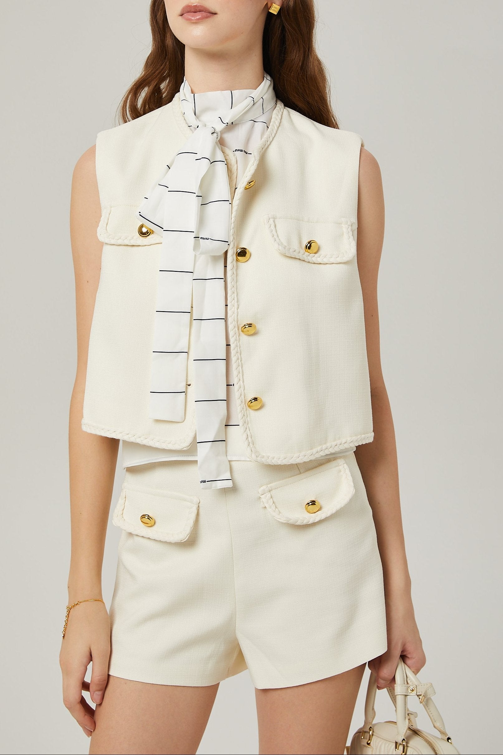 RAPHAËLLE KNITTED VEST & SHORTS SET