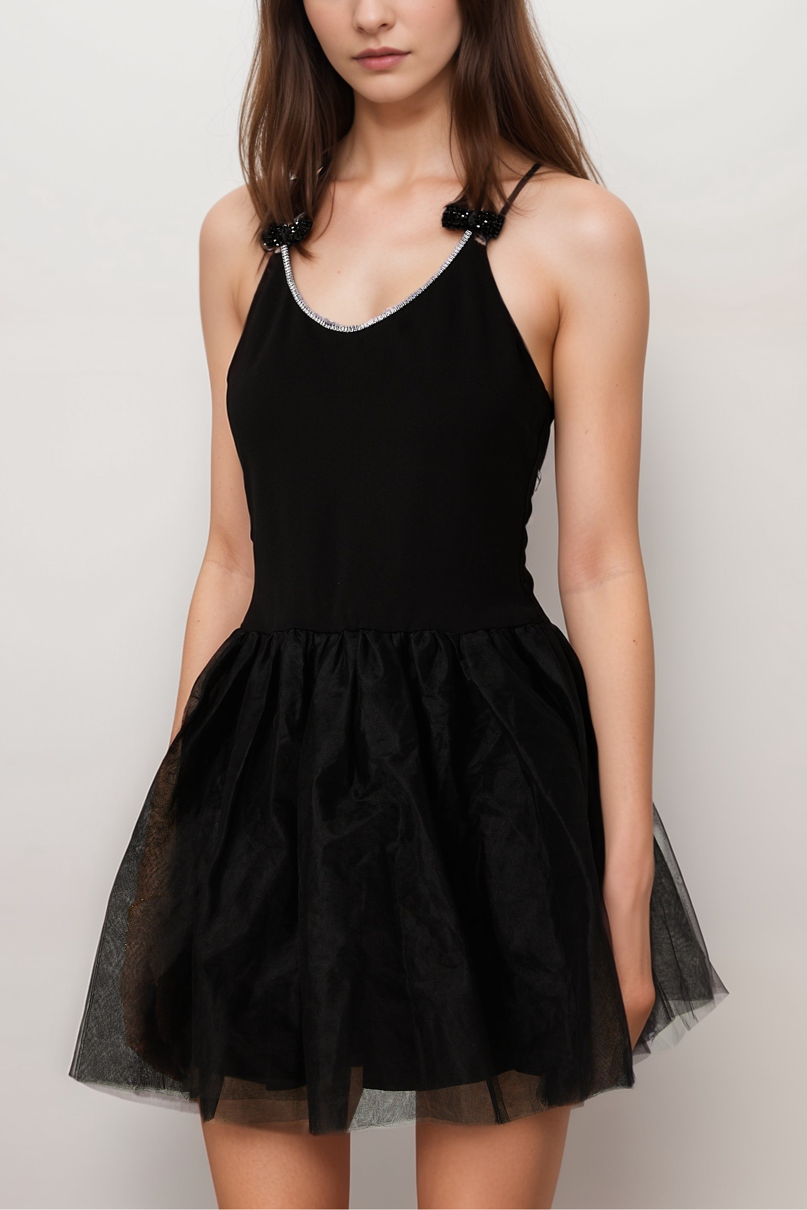 JULIETTE TULLE BOW MINI DRESS FOR PARTY