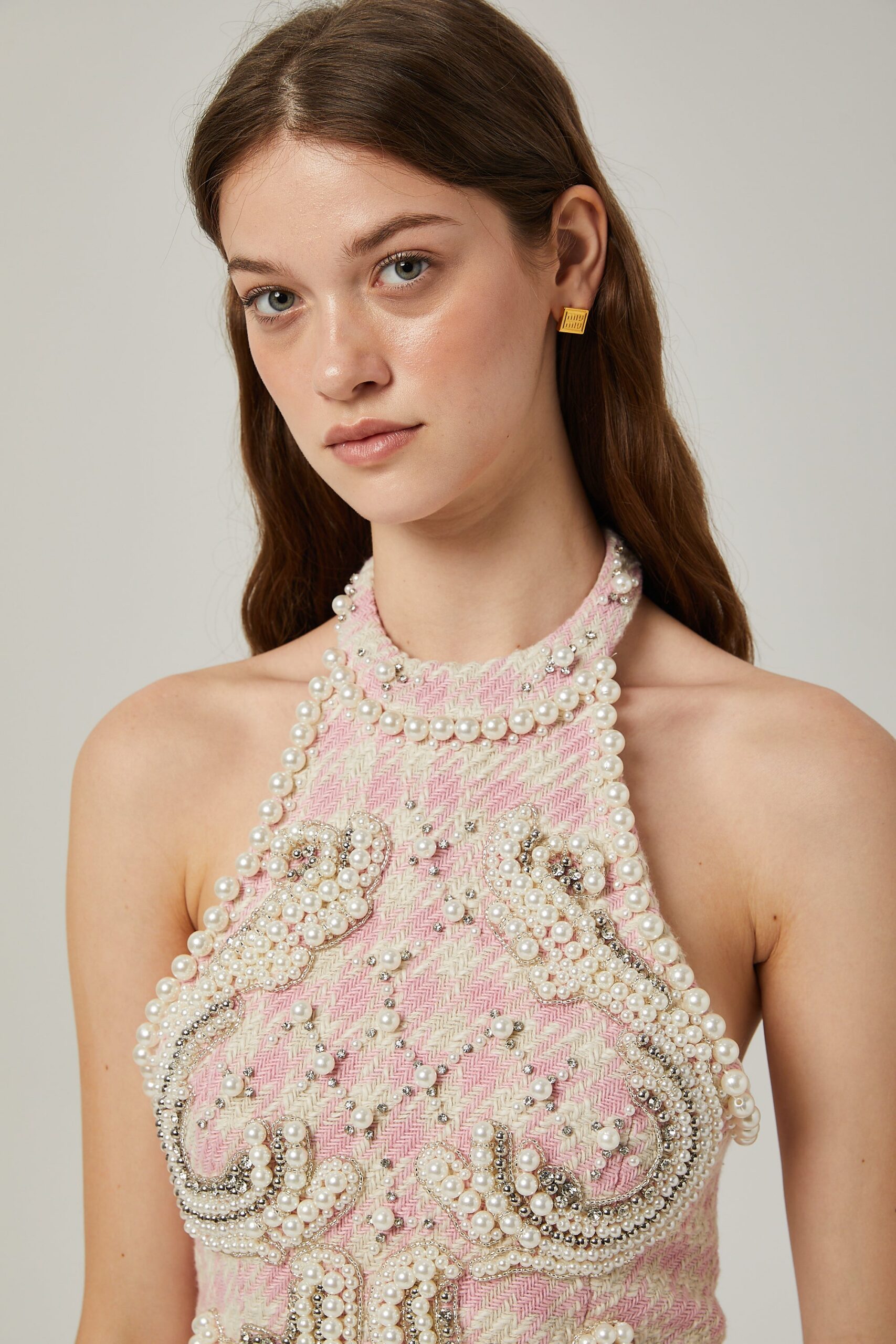 PEARL-EMBELLISHED MINI DRESS FOR COCKTAIL PARTY