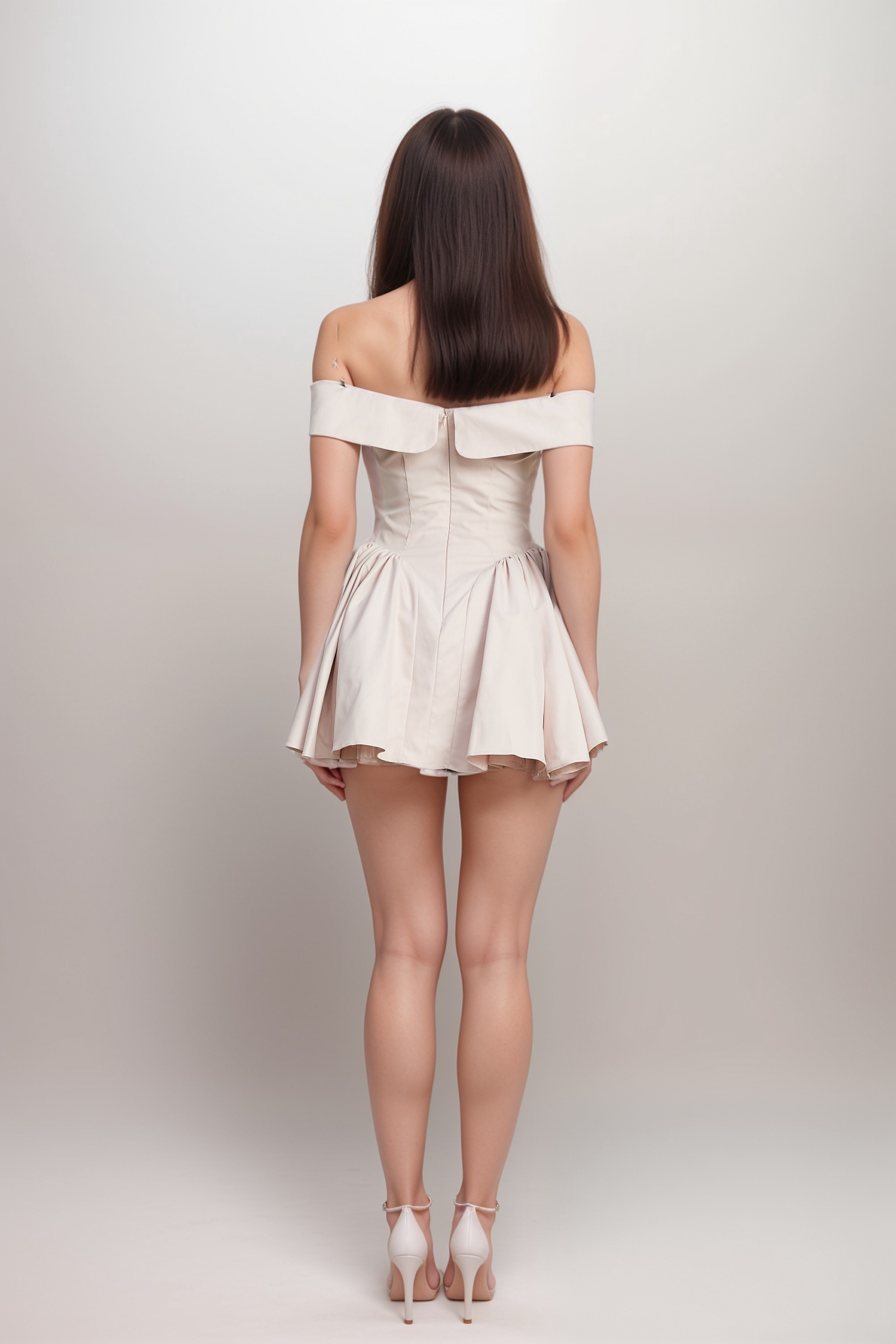 HIGH-WAIST PLEATED MINI DRESS FOR COCKTAIL PARTY