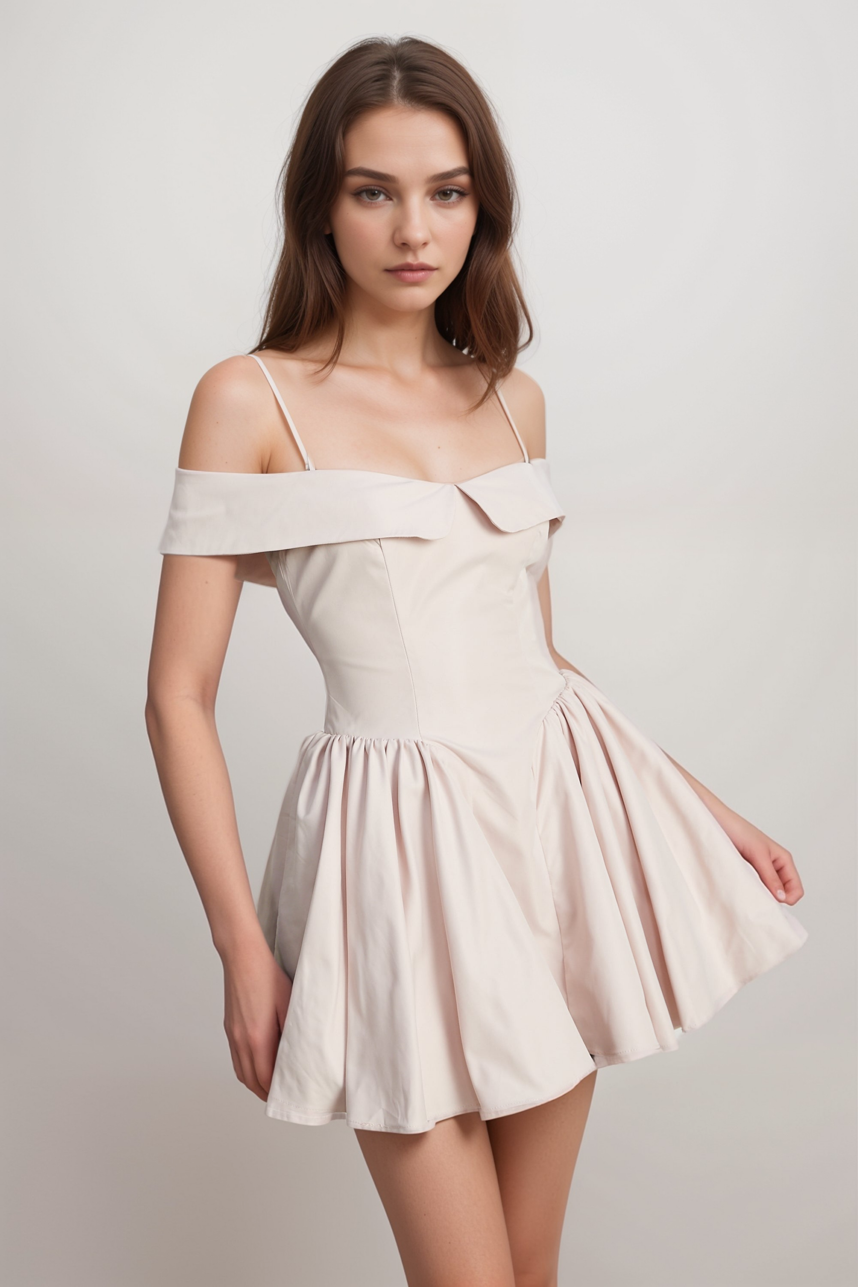 HIGH-WAIST PLEATED MINI DRESS FOR COCKTAIL PARTY