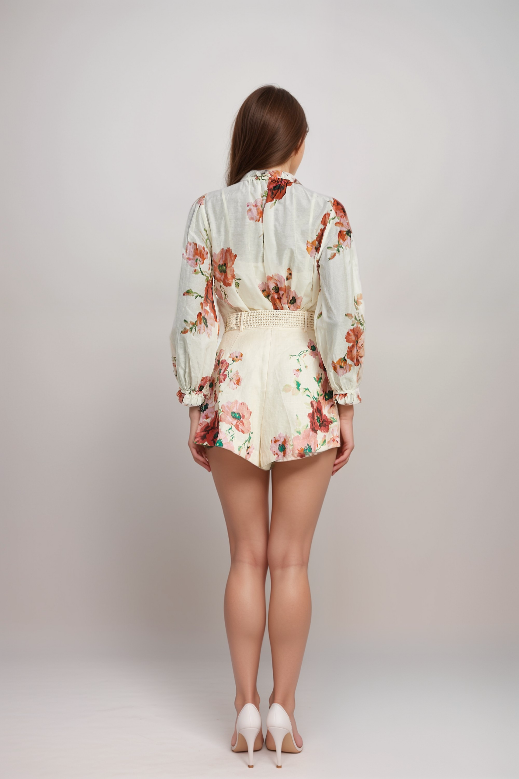 CHANTAL FLORAL MATCHING SET SHIRT SHORTS VACATION