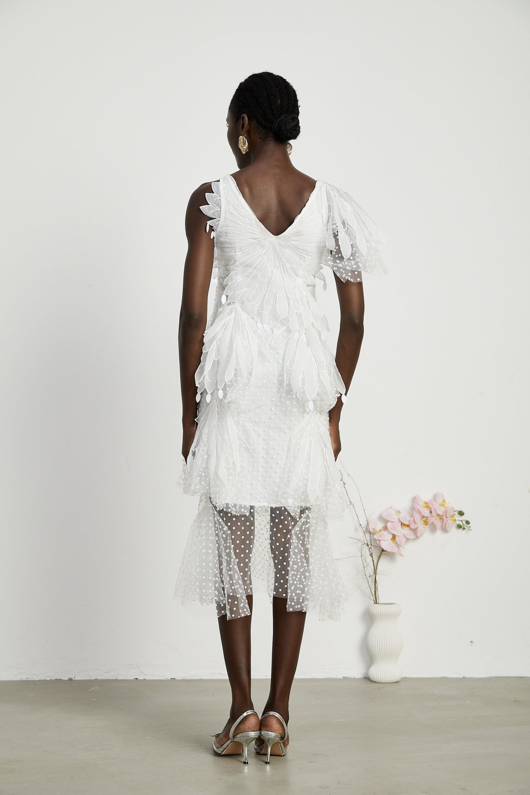 SOLÈNE FEATHER MIDI DRESS FOR EVENTS