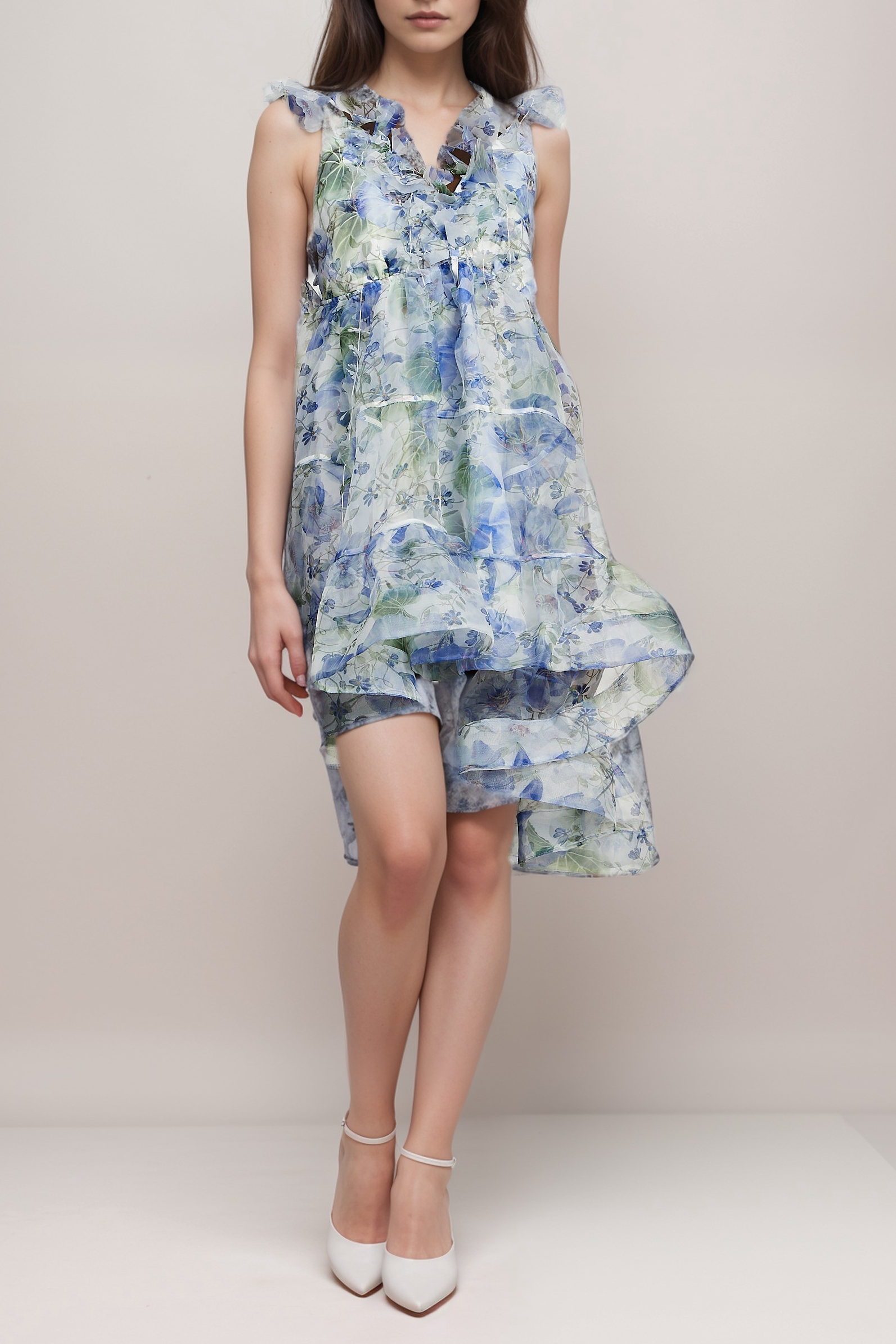 Axelle floral-print V-neck mini dress