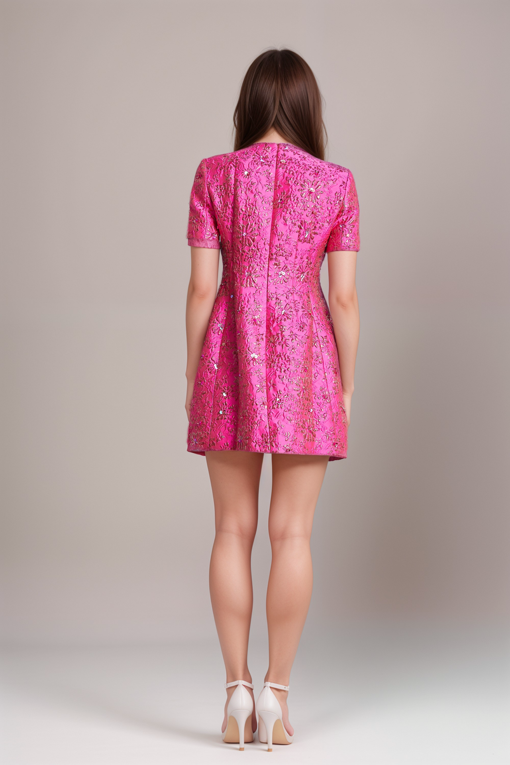 FLORENTINA FLORAL APPLIQUÉ MINI DRESS FOR WEDDING