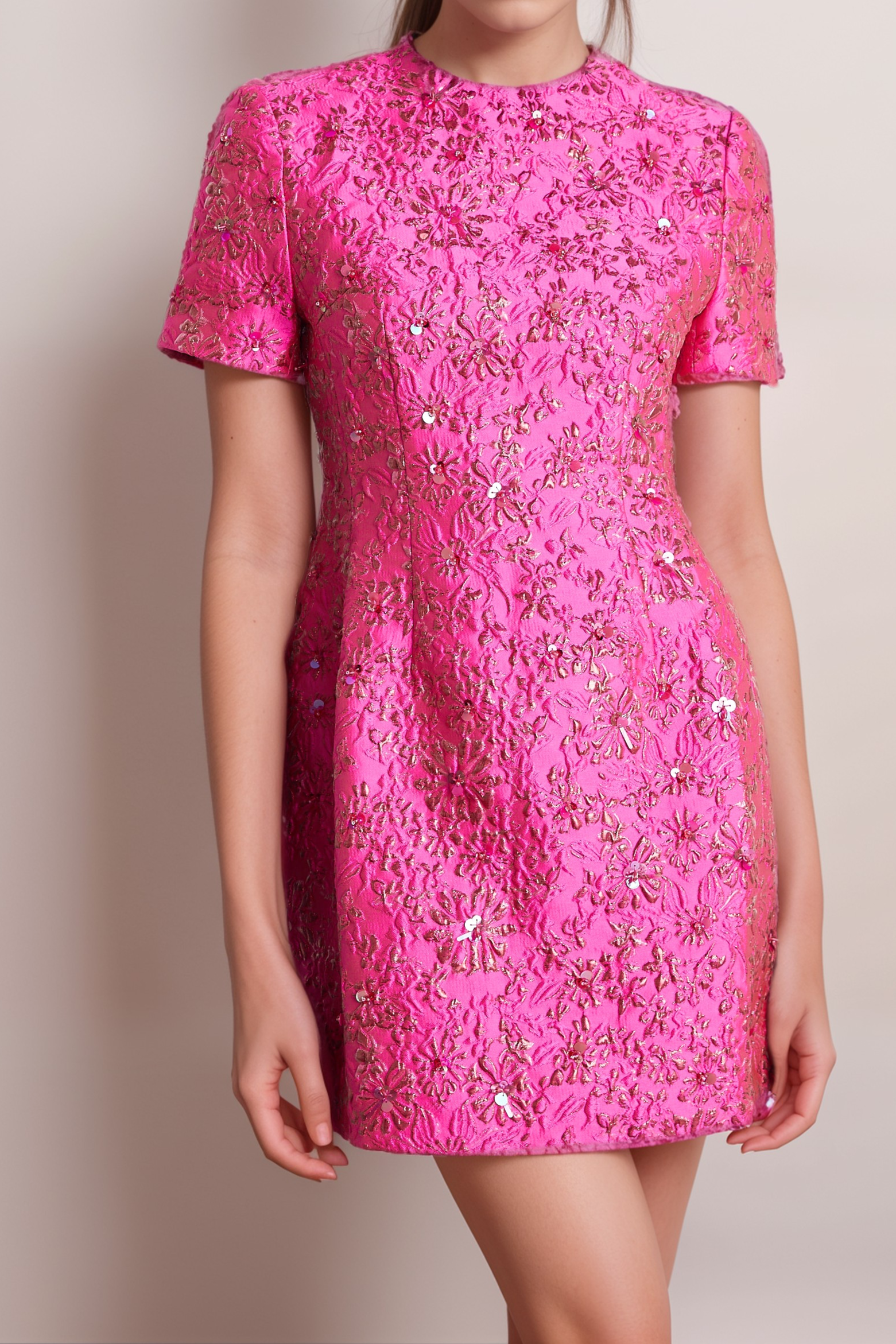 FLORENTINA FLORAL APPLIQUÉ MINI DRESS FOR WEDDING