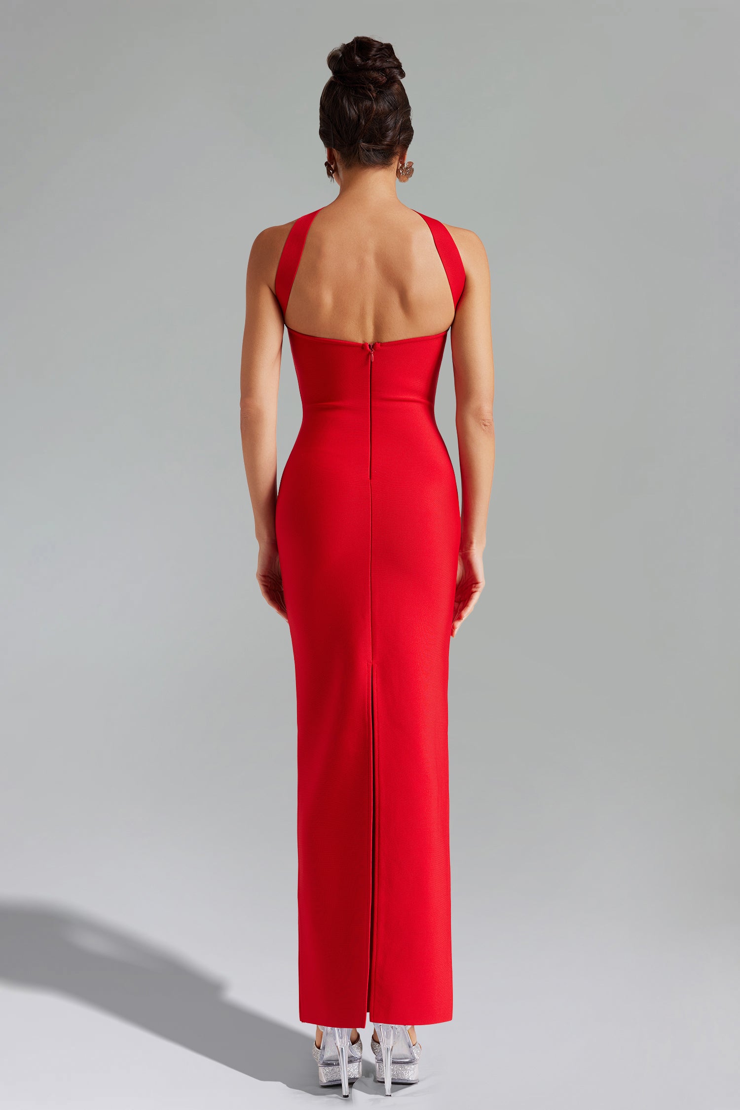 ROSE SLEEVELESS BANDAGE MAXI DRESS FOR PARTY