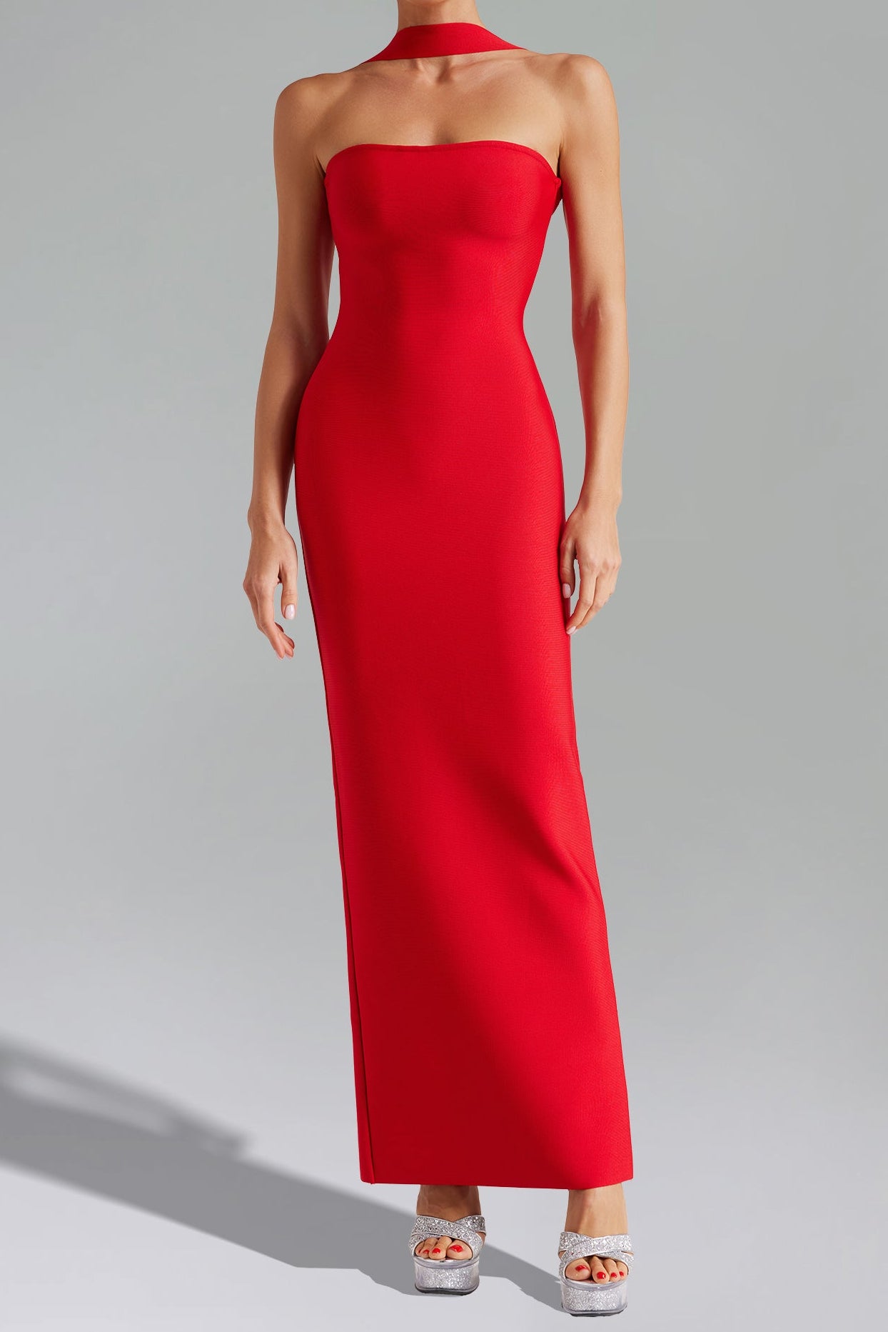 2024-07-30-Olga10993 ROSE SLEEVELESS BANDAGE MAXI DRESS FOR PARTY