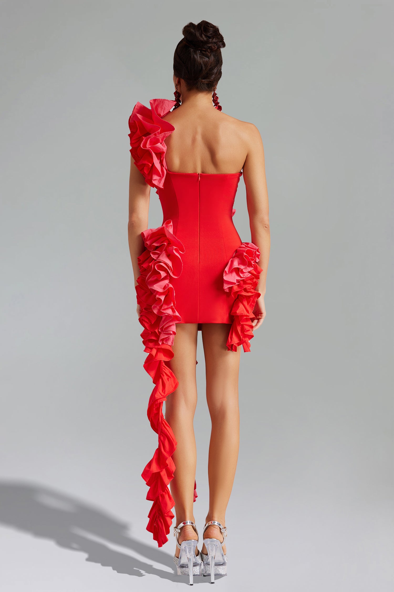 SELMA ONE-SHOULDER RUFFLED MINI DRESS FOR PARTIES