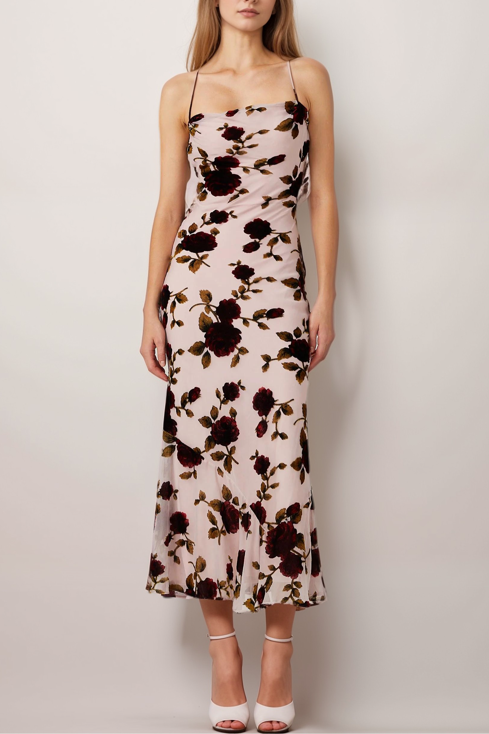 BACKLESS FLORAL MAXI DRESS FOR WEDDING