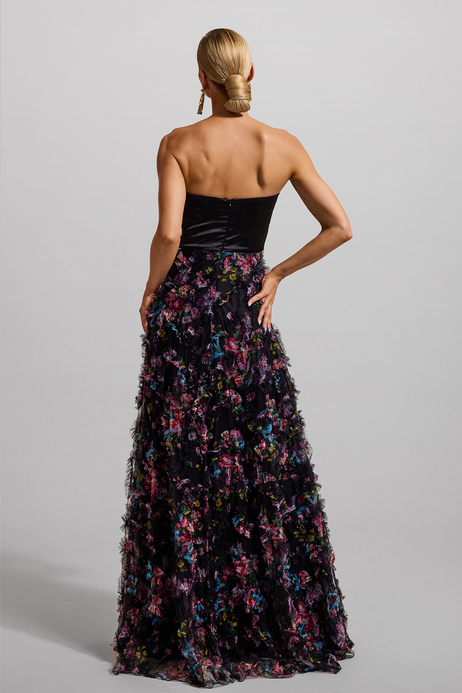 FLORAL MESH SLEEVELESS MAXI DRESS FOR SUMMER
