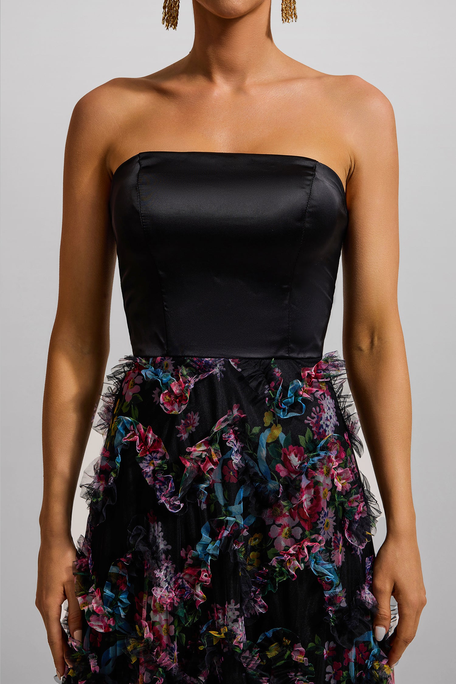FLORAL MESH SLEEVELESS MAXI DRESS FOR SUMMER