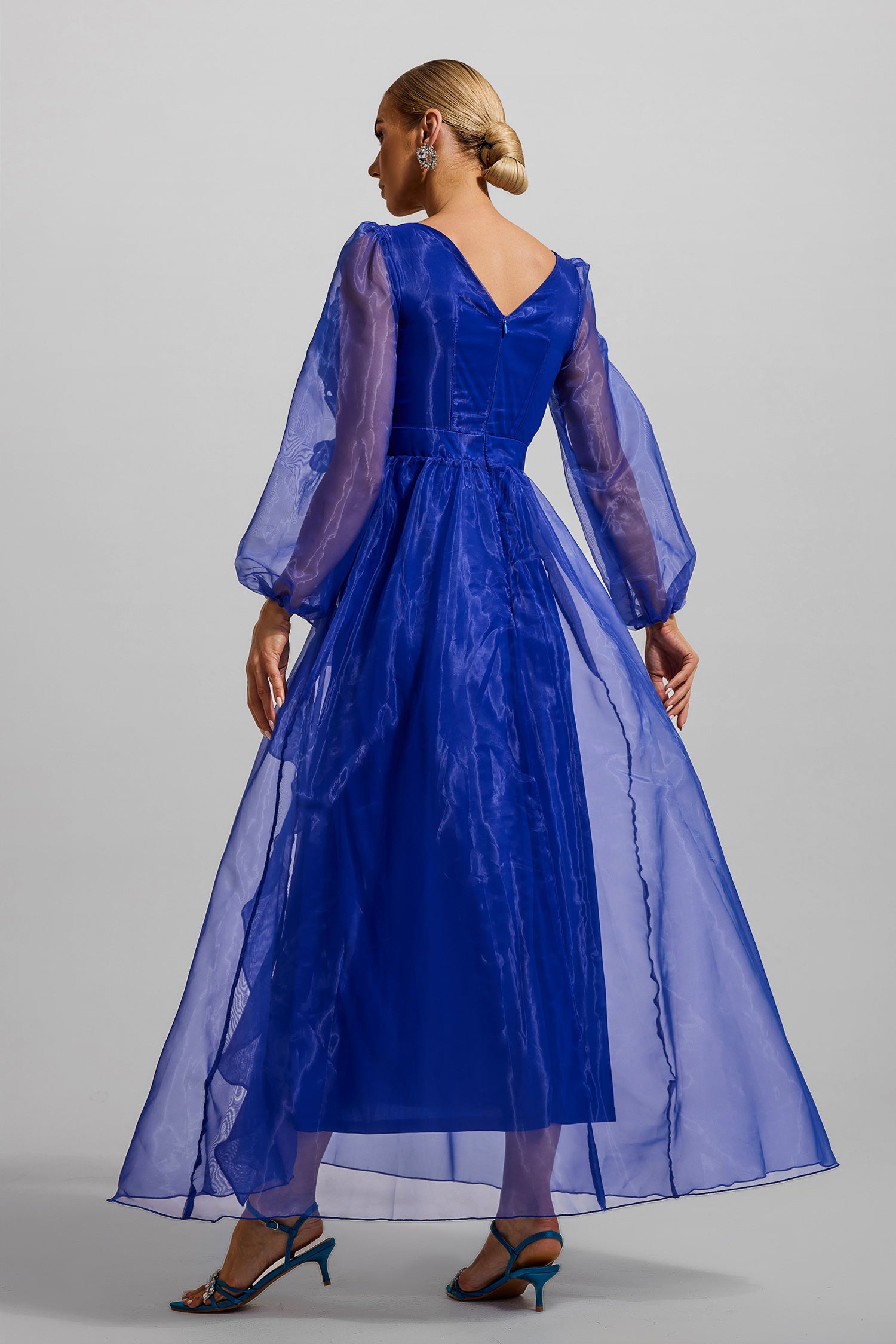 FRILL PLEAT MAXI DRESS FOR WEDDING GUEST