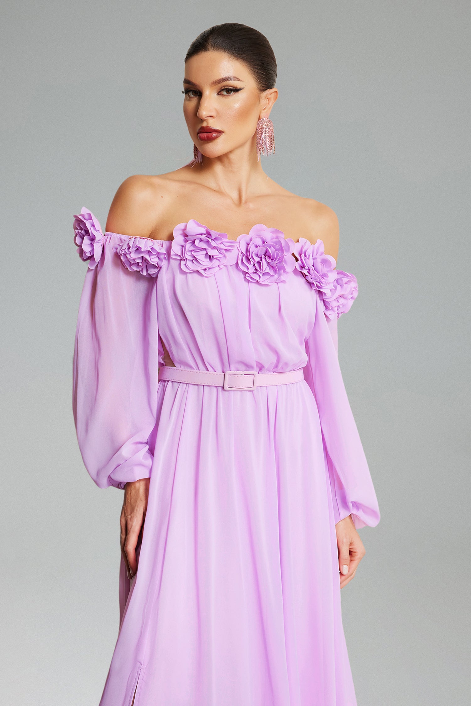 MARGE OFF-SHOULDER FLORAL MAXI DRESS, BEACH