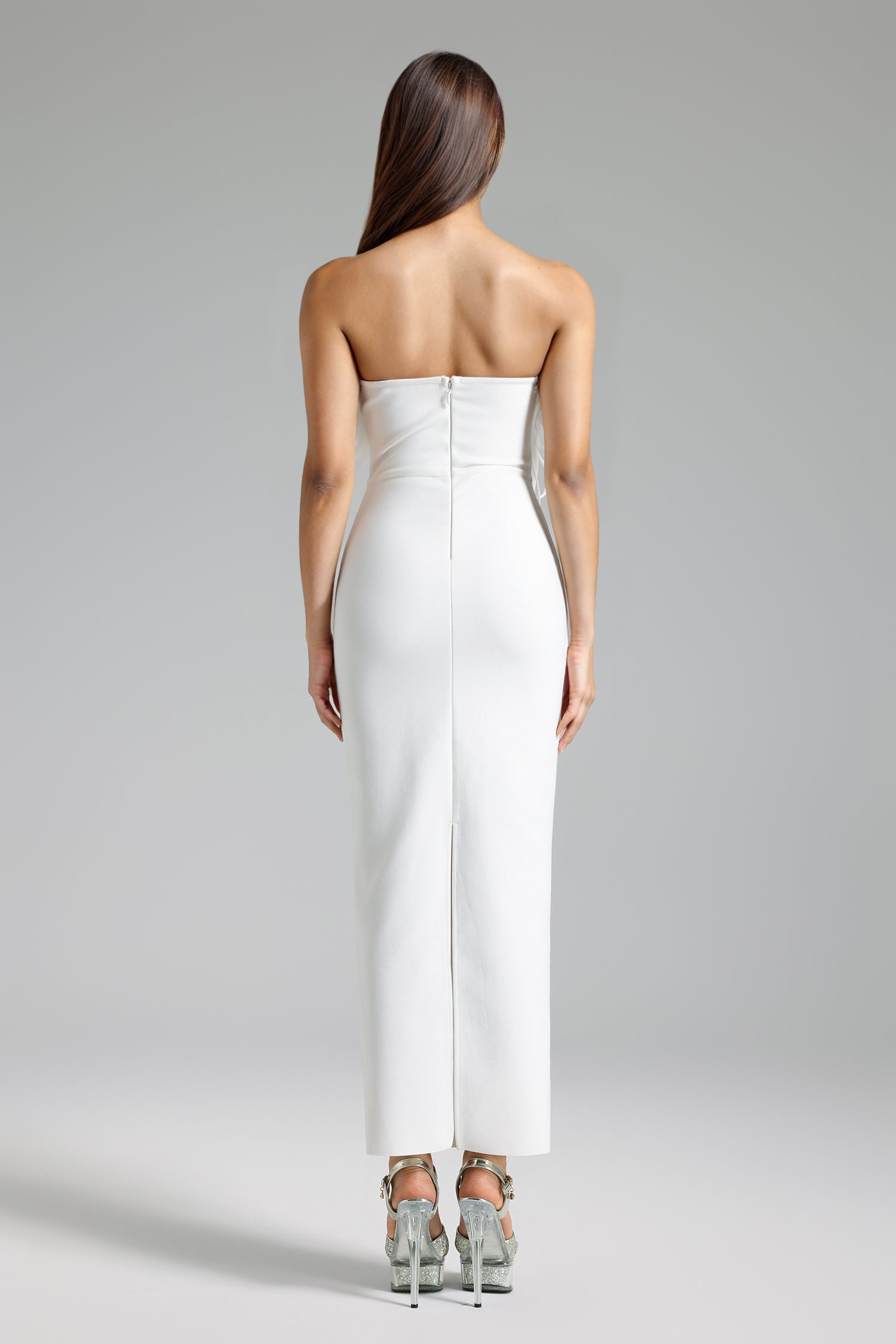 TANCY STRAPLESS CORSET FISHTAIL BANDAGE MAXI DRESS