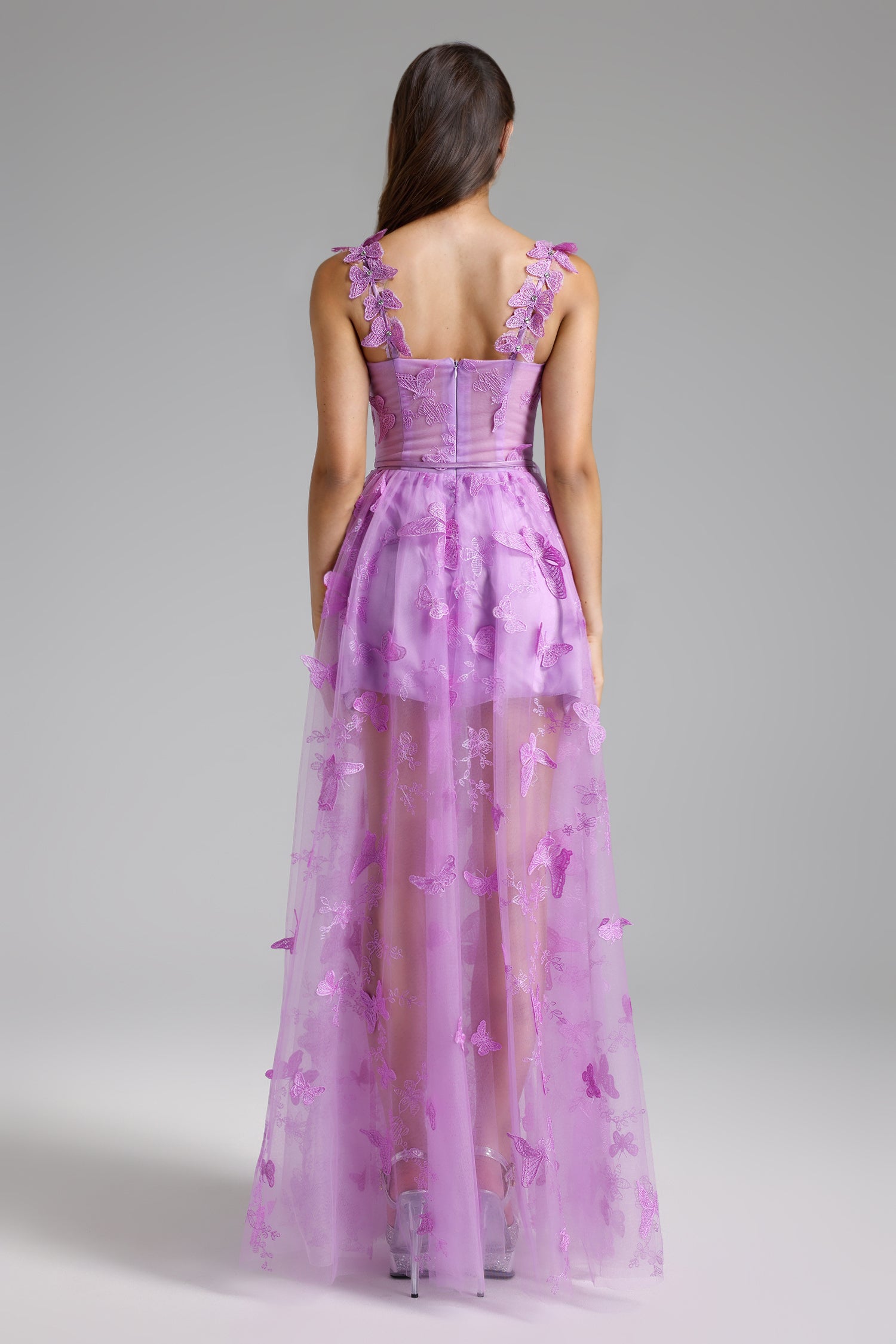BUTTERFLY SLEEVELESS CORSET MAXI DRESS
