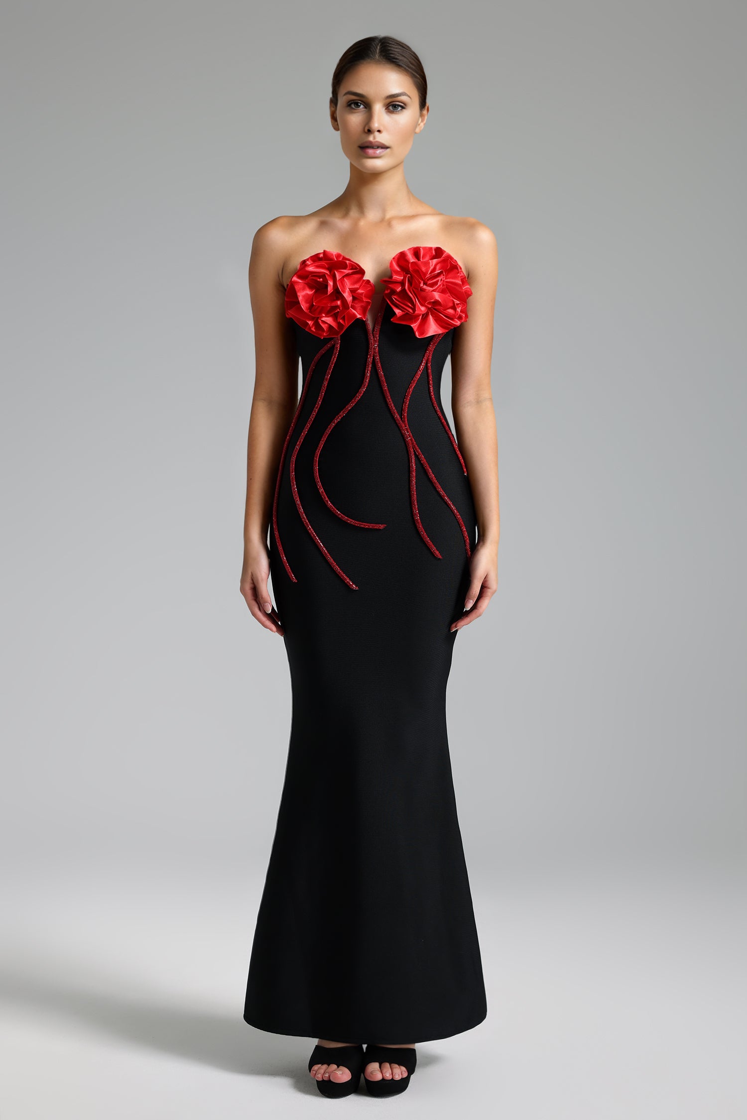 JANETTA STRAPLESS BANDAGE MAXI DRESS FOR PARTY