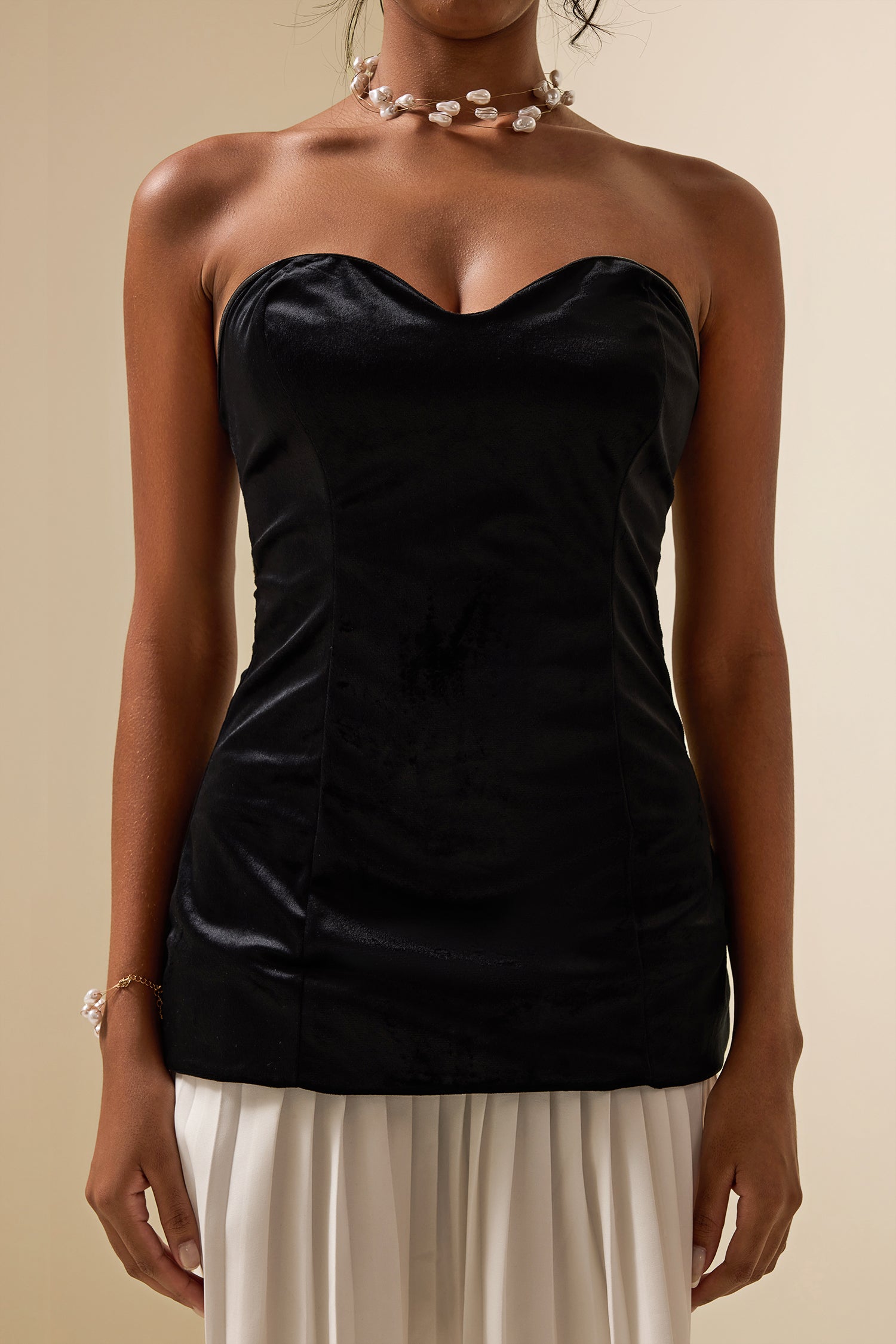 VELVET STRAPLESS PLEAT MINI DRESS, COCKTAIL PARTY
