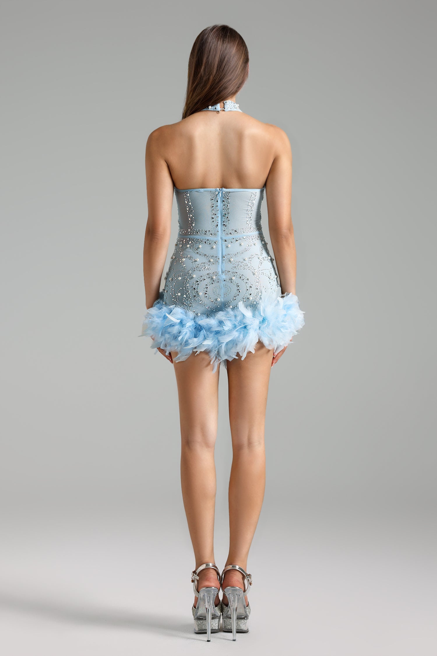 DAZZE DIAMOND HALTER MINI DRESS, PARTY