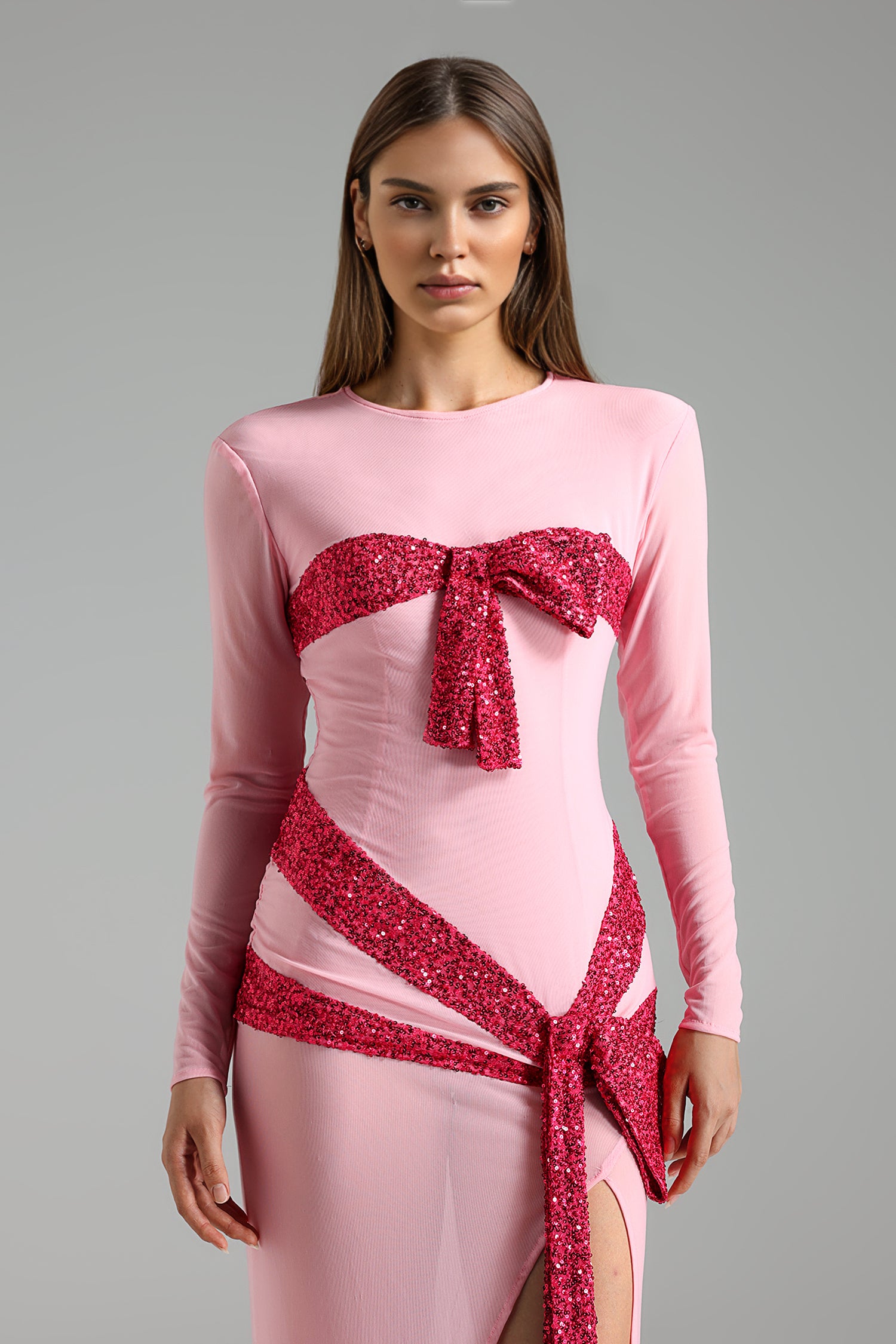 ZULY BOW SLEEVE MAXI DRESS FOR WEDDING