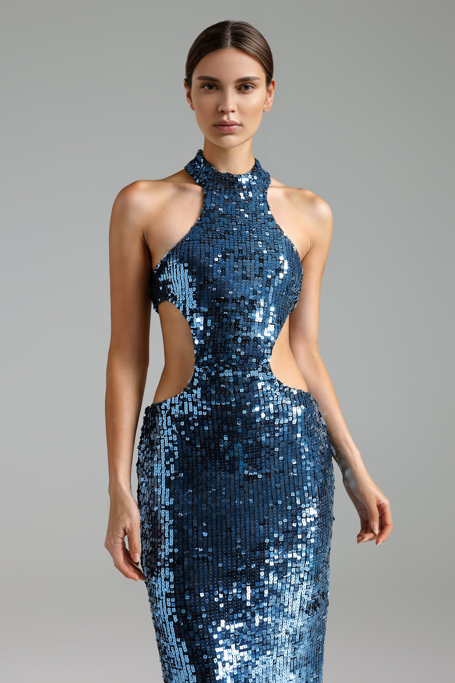 IRENE HALTER SEQUIN MAXI PARTY DRESS