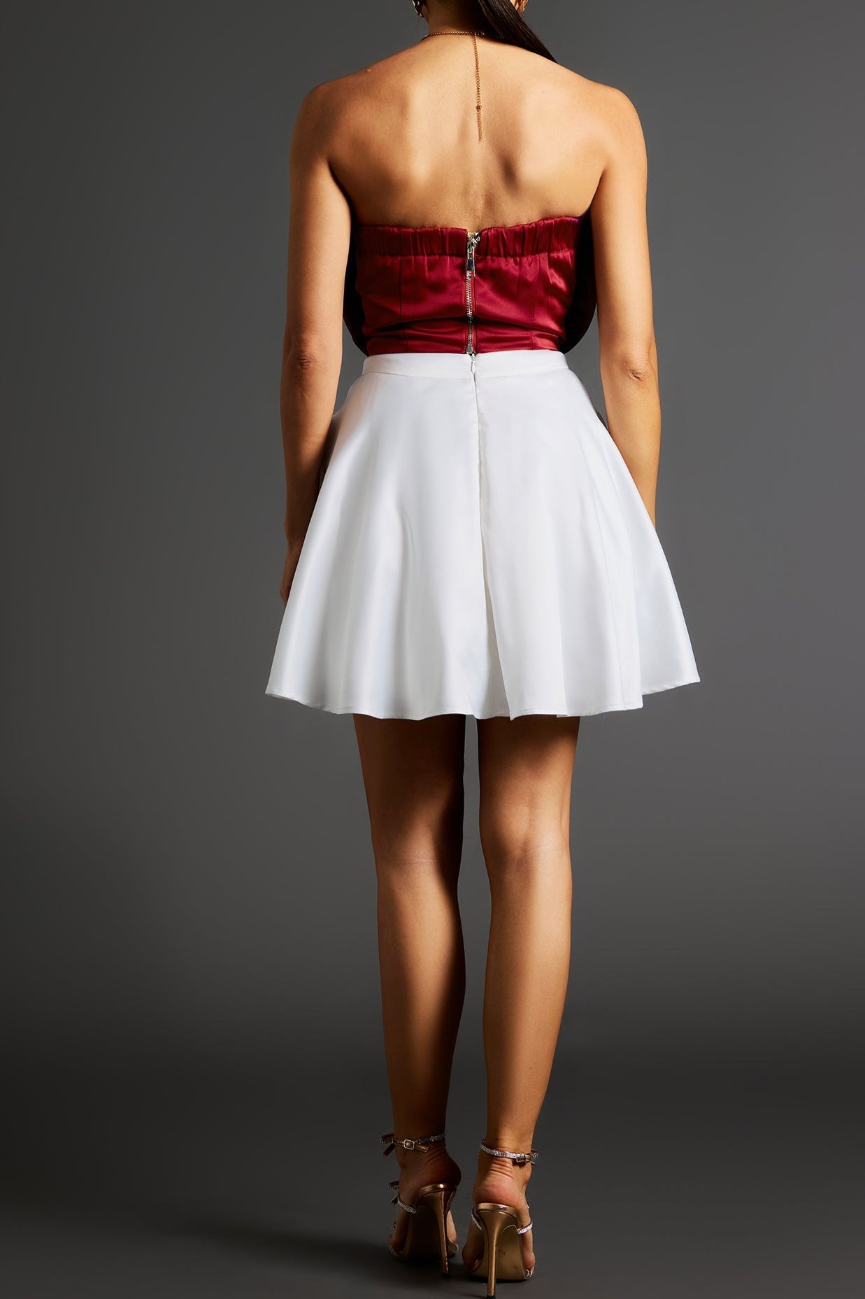 NEELA 3D FLOWER STRAPLESS MINI COCKTAIL DRESS