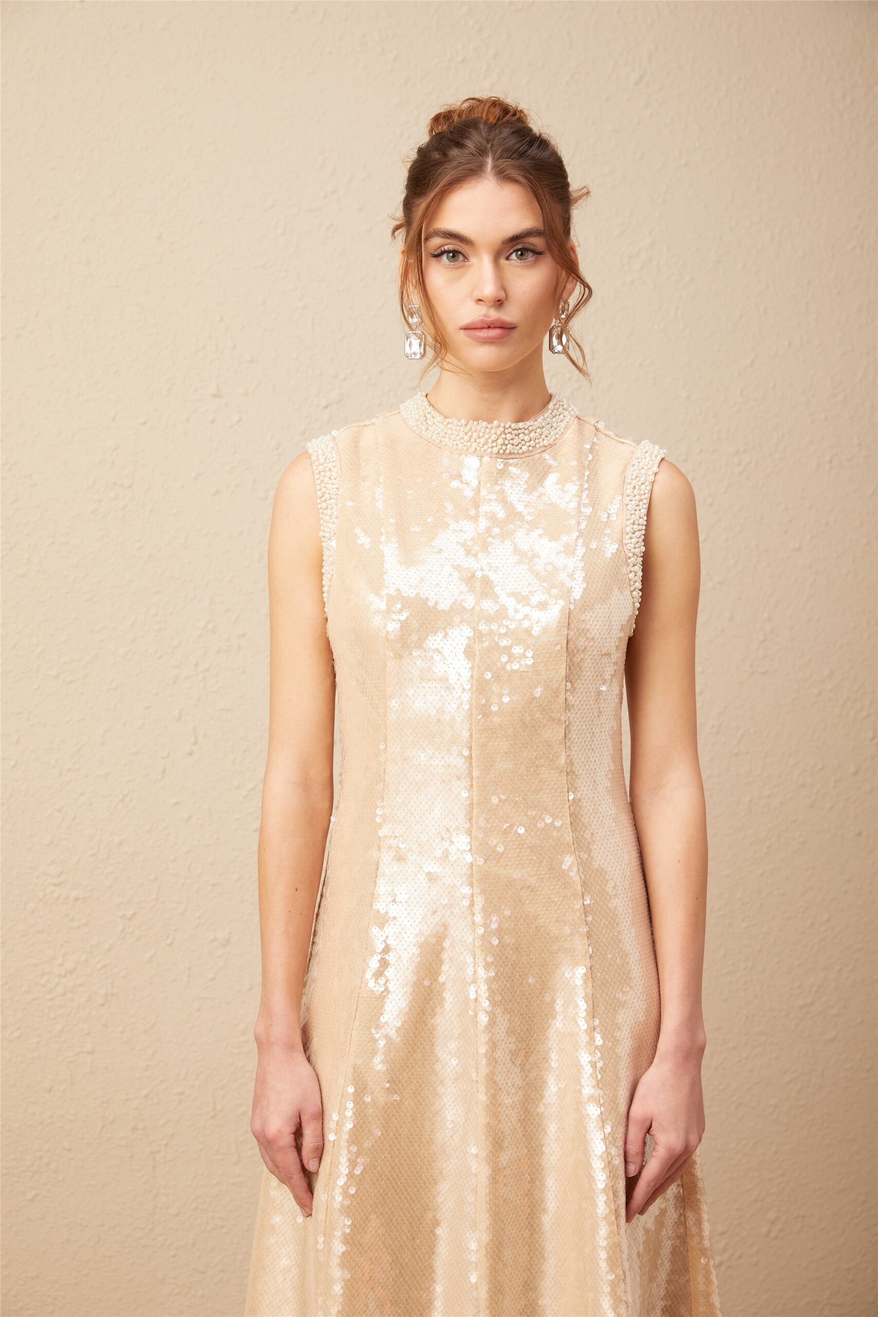 ORNELLA SEQUIN MIDI DRESS – PEARL PARTY NIGHT