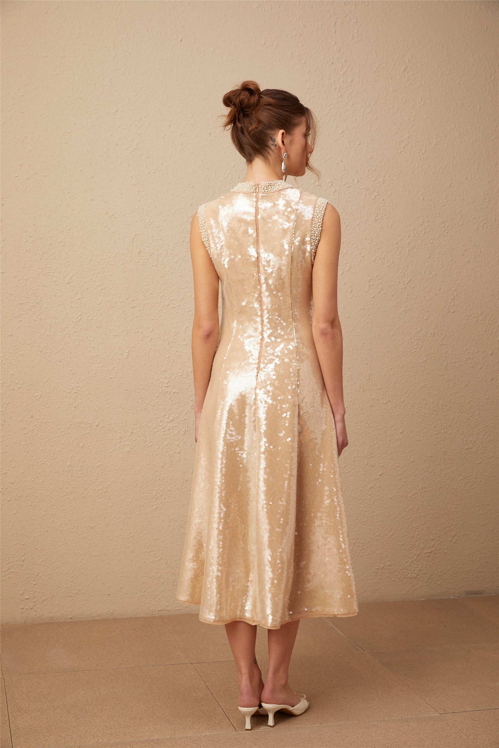 ORNELLA SEQUIN MIDI DRESS – PEARL PARTY NIGHT