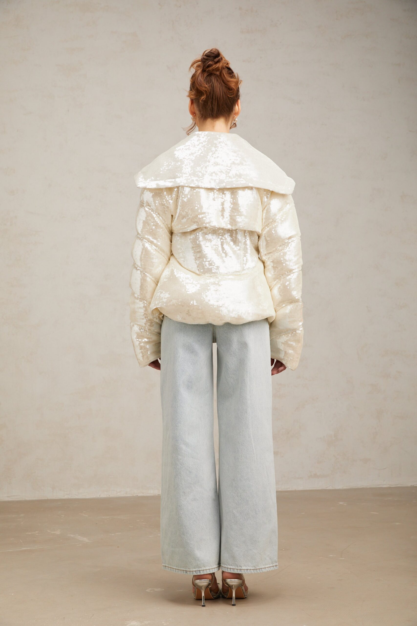 JOSLYN WHITE SEQUIN COAT FOR WINTER WEDDING