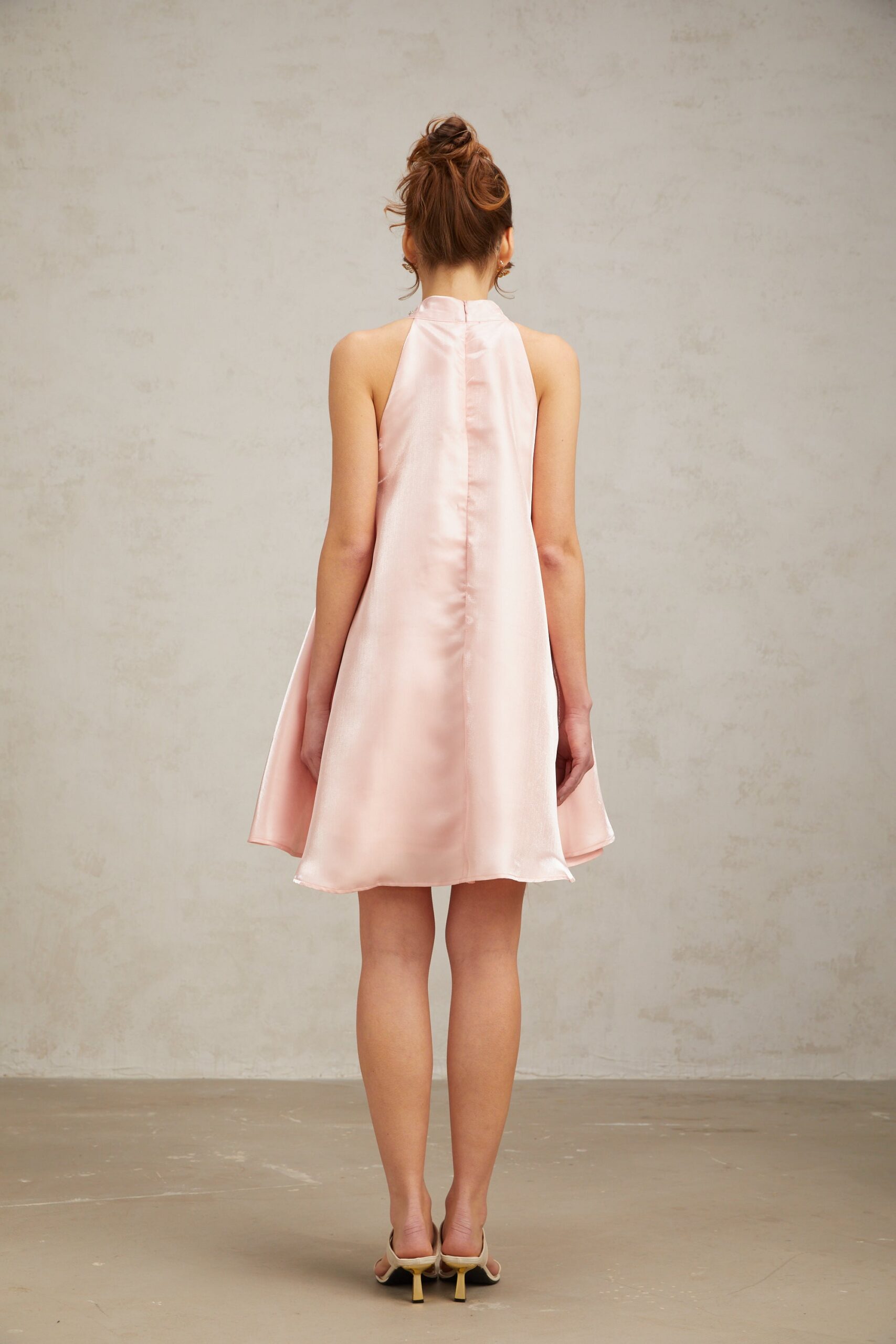 QUELLA PINK FLORAL A-LINE SLEEVELESS MINI DRESS