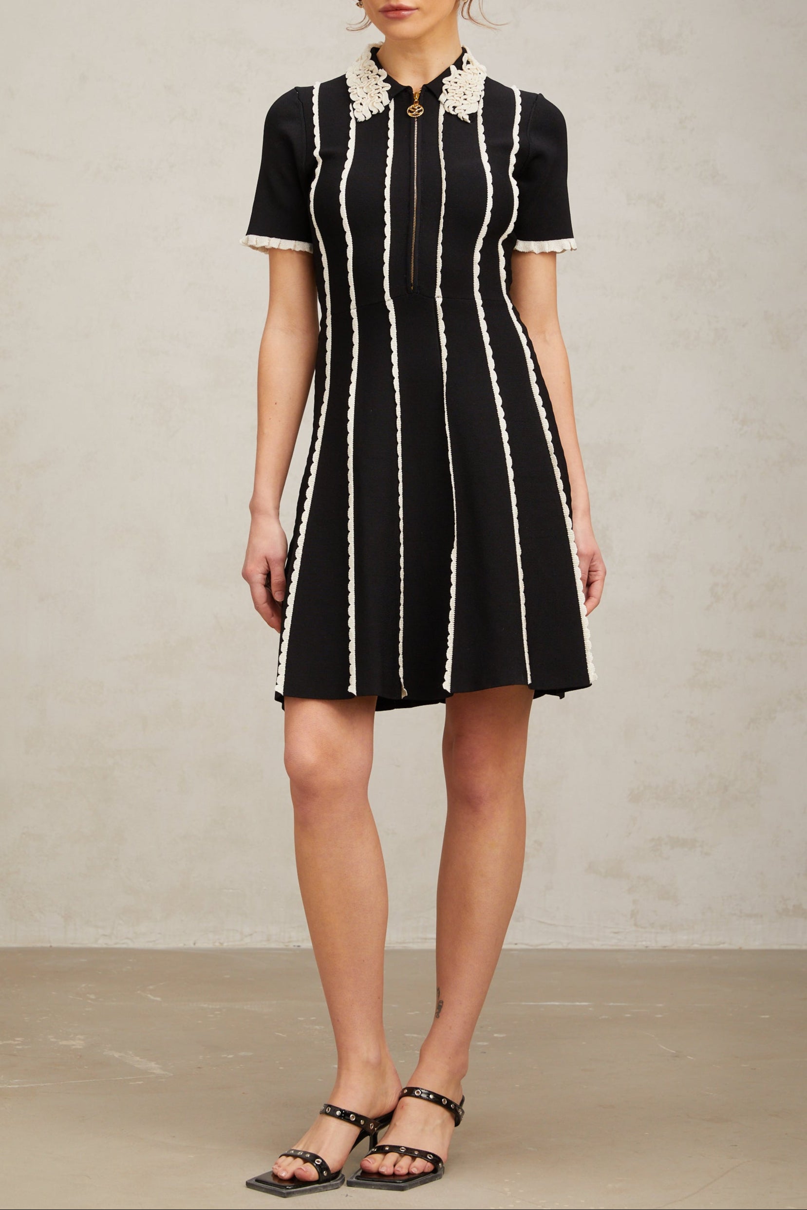 2024-12-17_12830 ZAZIE BLACK STRIPED RUFFLE MINI DRESS