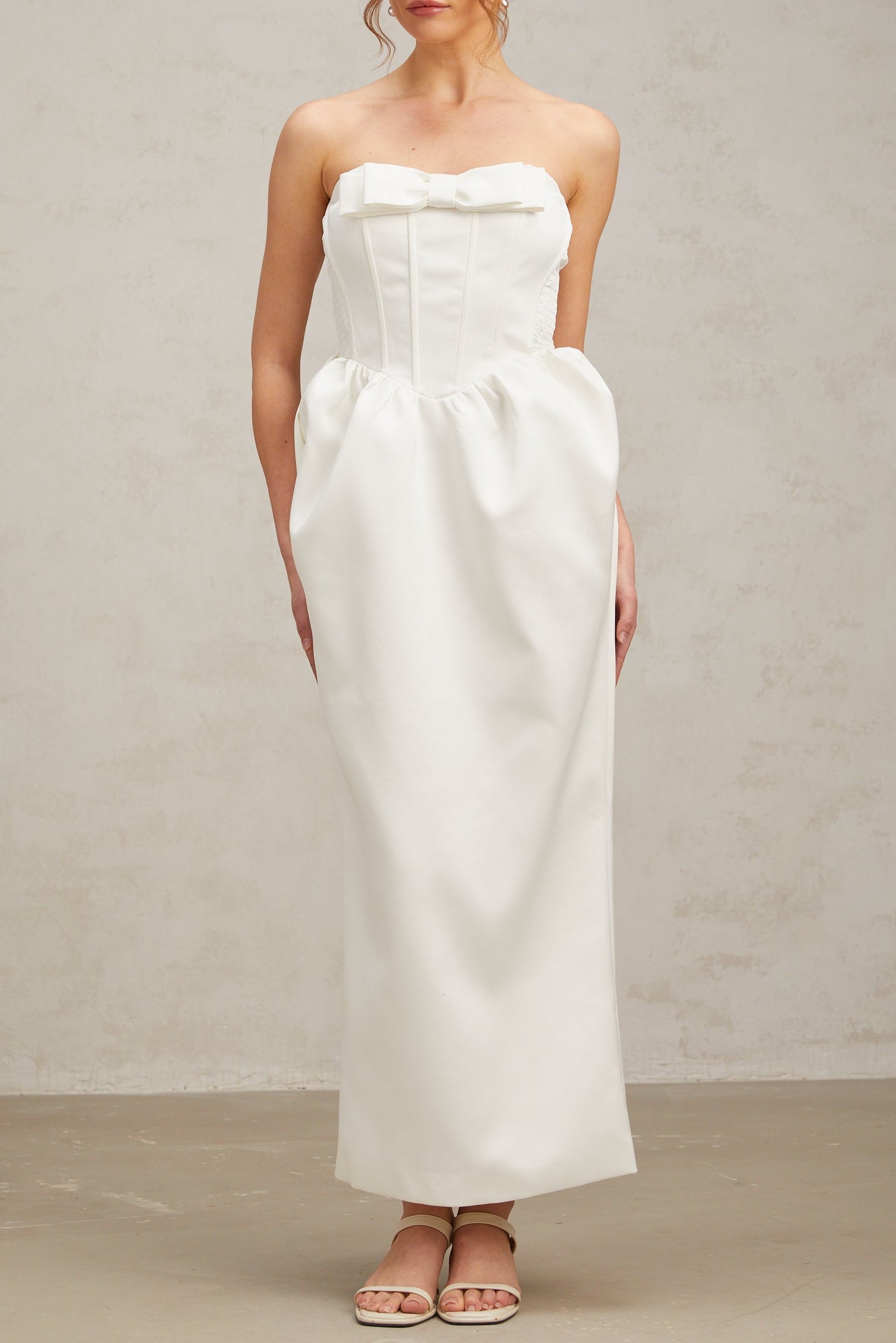 2024-12-17_13886 SATIN STRAPLESS WHITE MAXI DRESS, BOW DETAIL