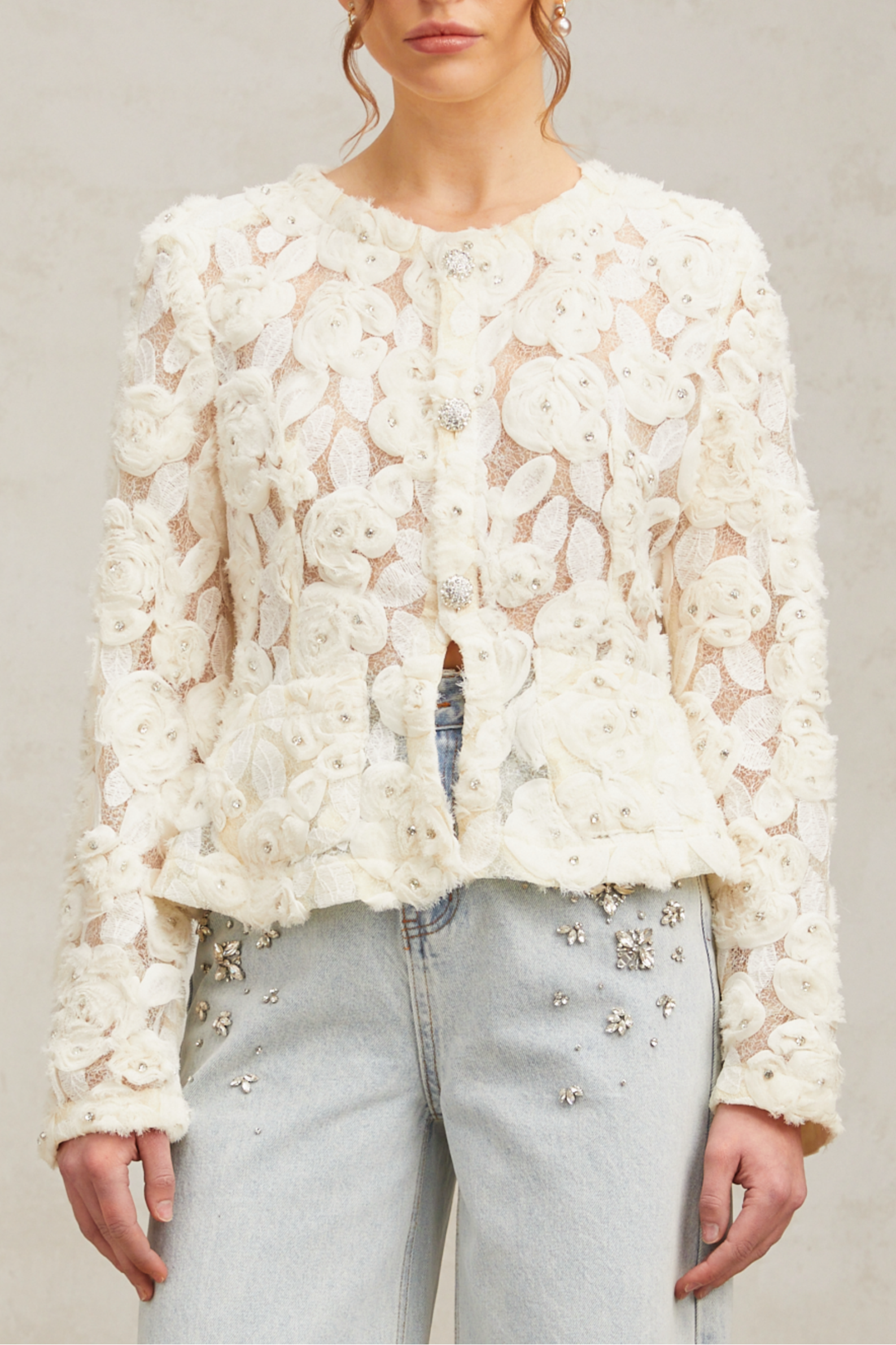 FLORAL APPLIQUÉ JACKET | WEDDING GUEST, BLOUSON STYLE