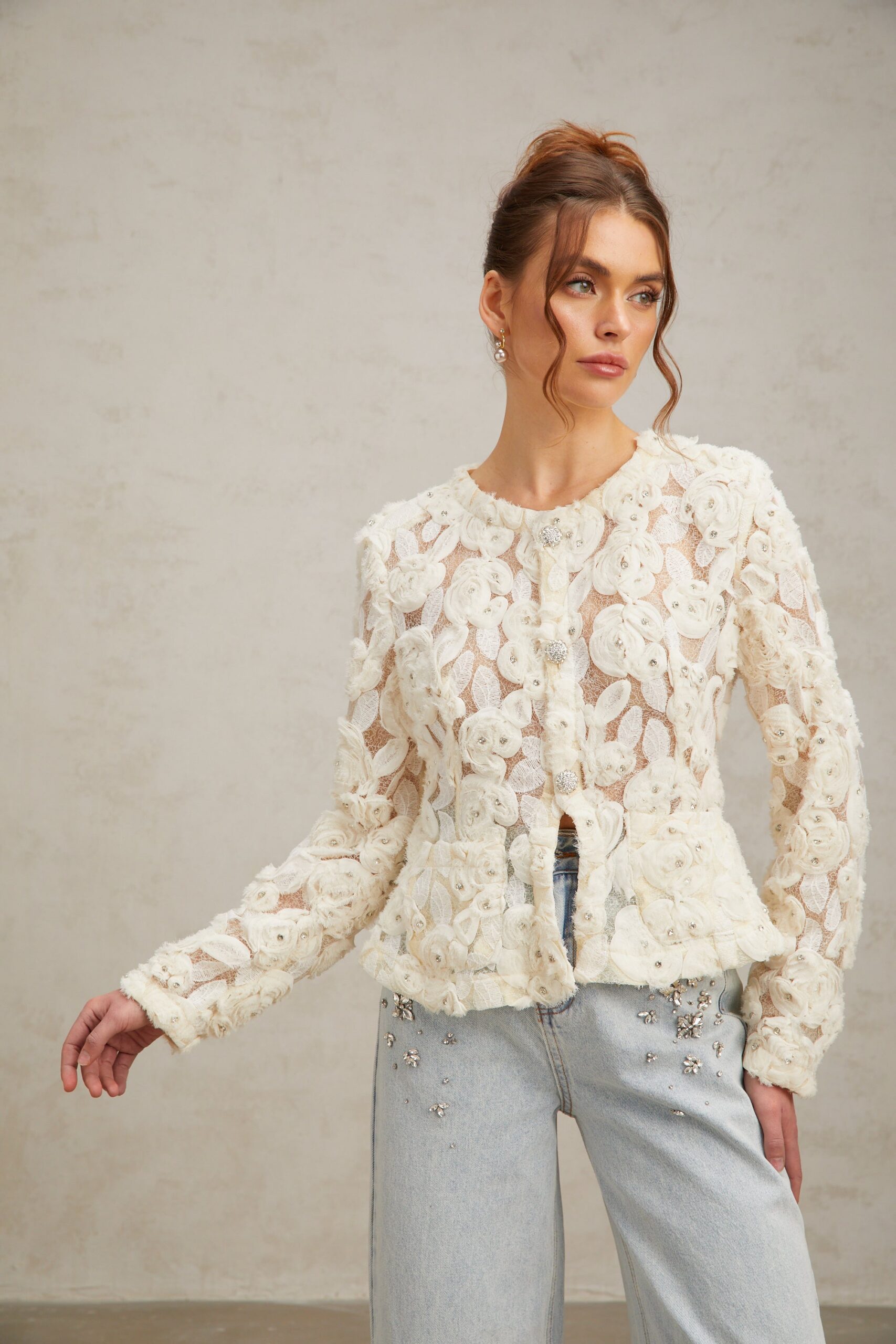 FLORAL APPLIQUÉ JACKET | WEDDING GUEST, BLOUSON STYLE