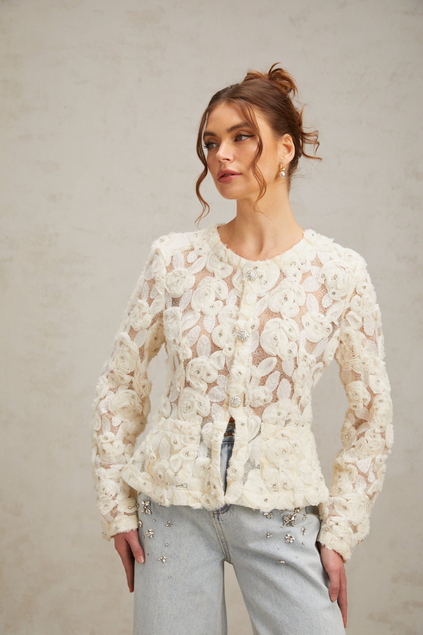 FLORAL APPLIQUÉ JACKET | WEDDING GUEST, BLOUSON STYLE