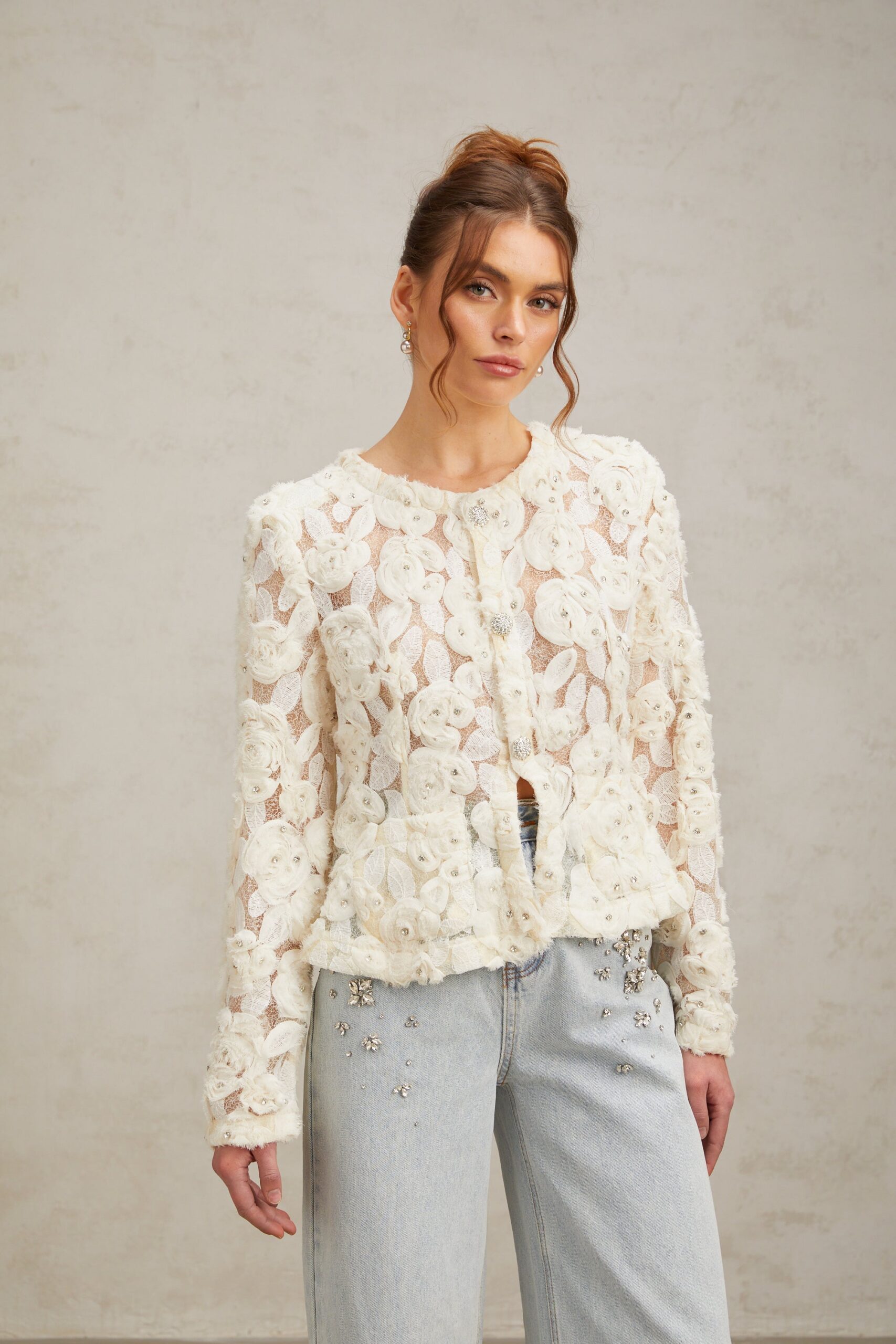FLORAL APPLIQUÉ JACKET | WEDDING GUEST, BLOUSON STYLE