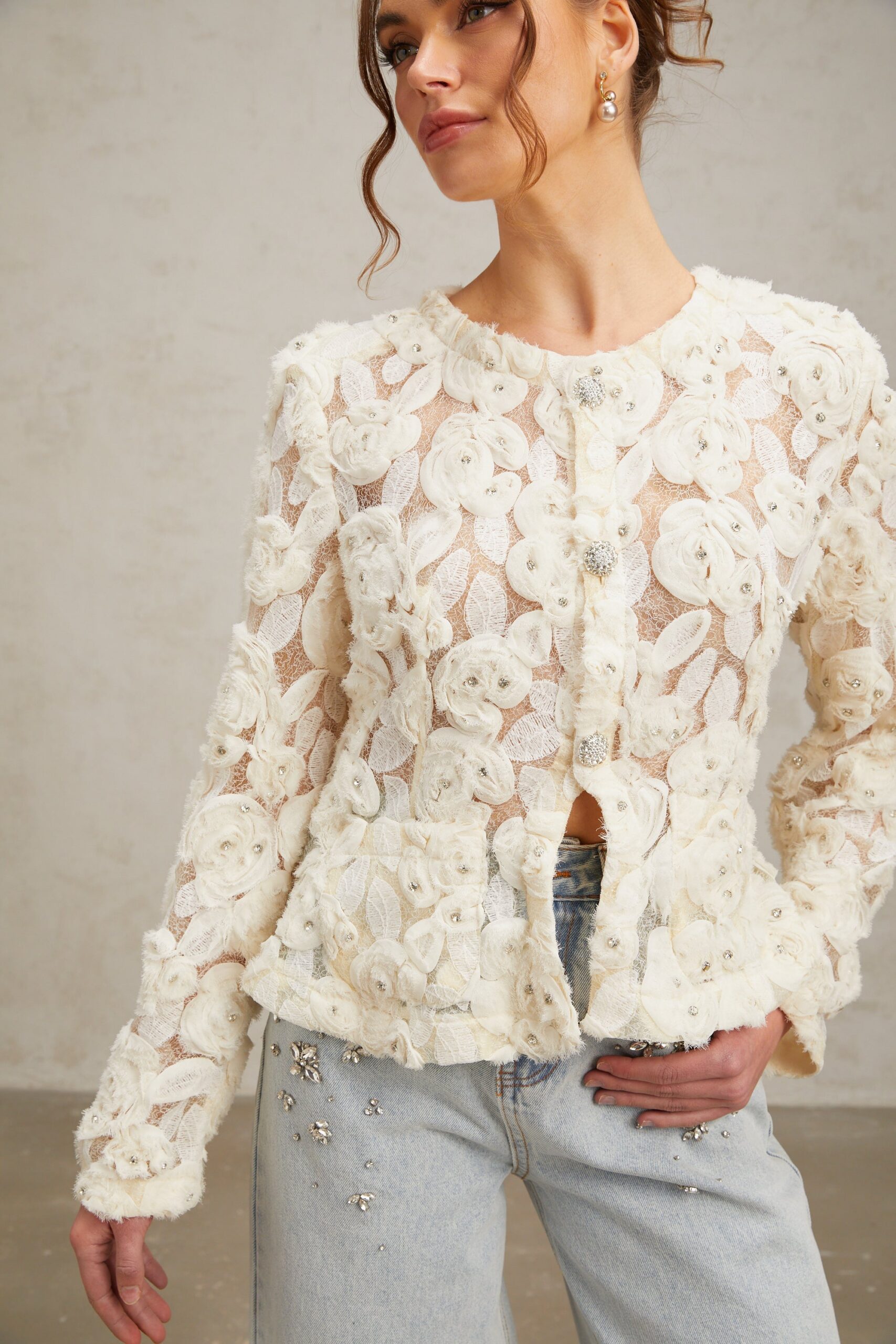 FLORAL APPLIQUÉ JACKET | WEDDING GUEST, BLOUSON STYLE