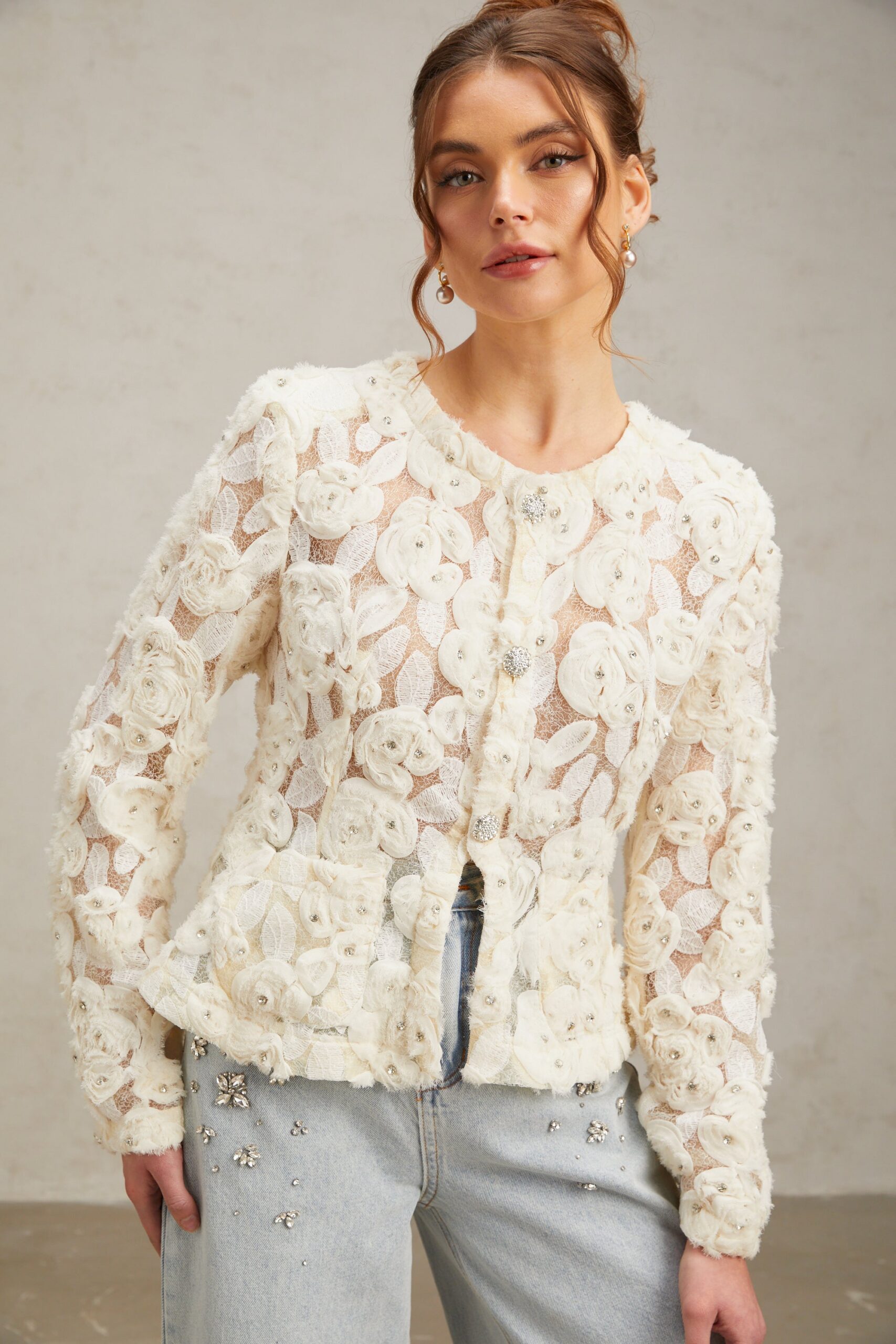 FLORAL APPLIQUÉ JACKET | WEDDING GUEST, BLOUSON STYLE