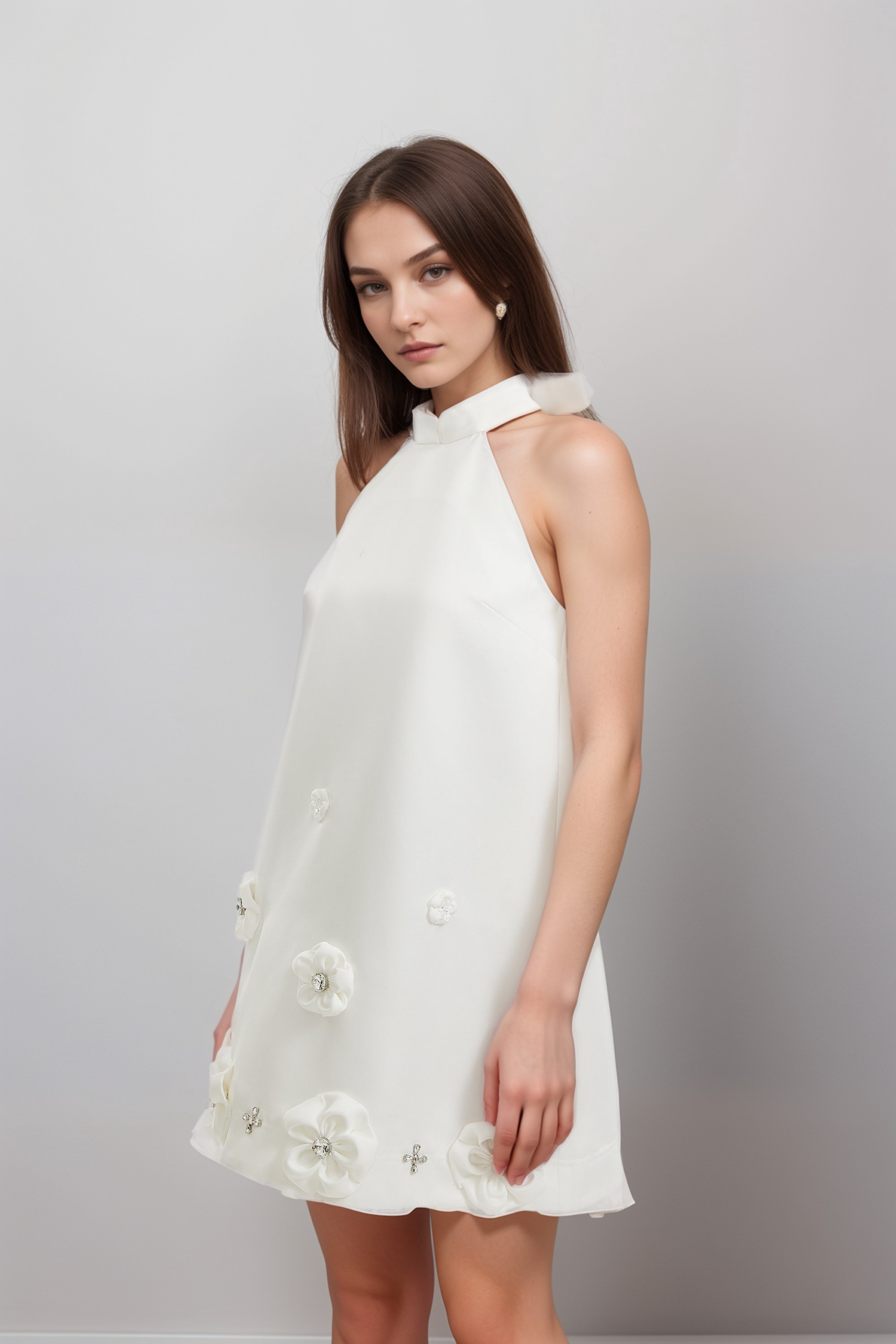 AUBRIE FITTED EMBELLISHED MIDI DRESS FOR EVENTS