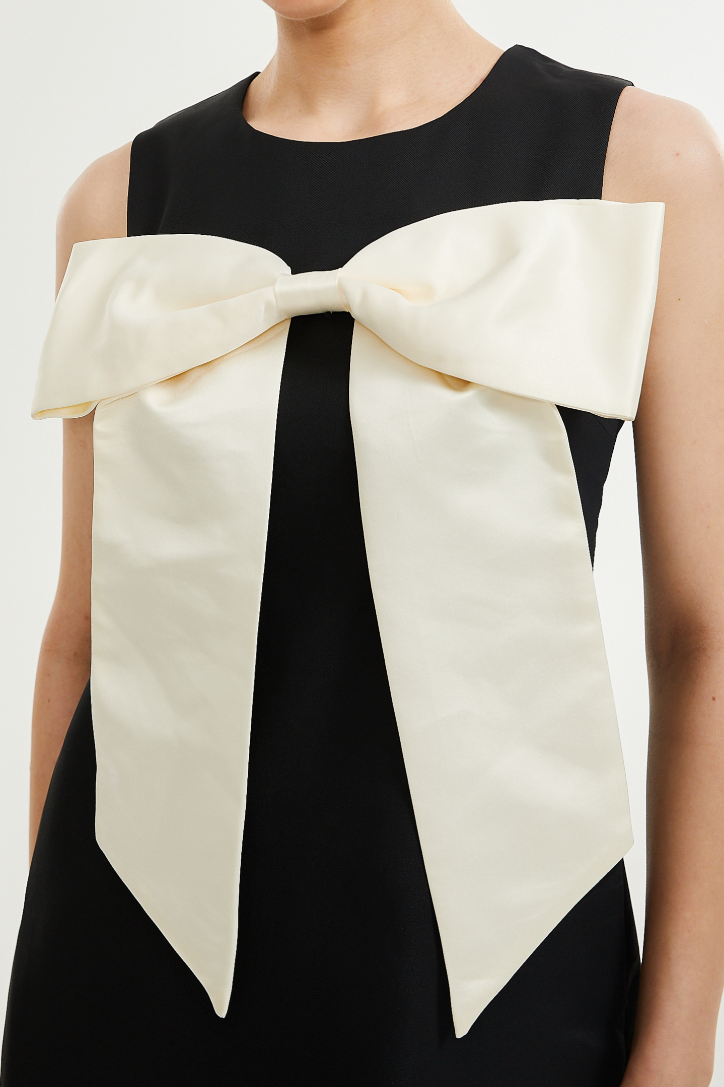 CAMILLEI BOWKNOT BLACK MINI DRESS FOR COCKTAIL PARTY