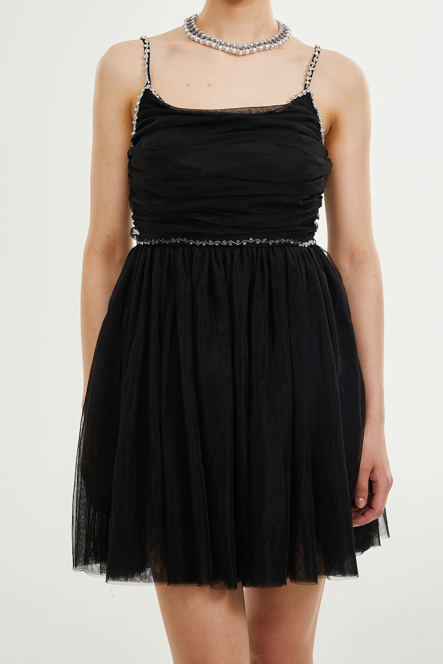 CATRIONA EMBELLISHED TULLE MINI PARTY DRESS