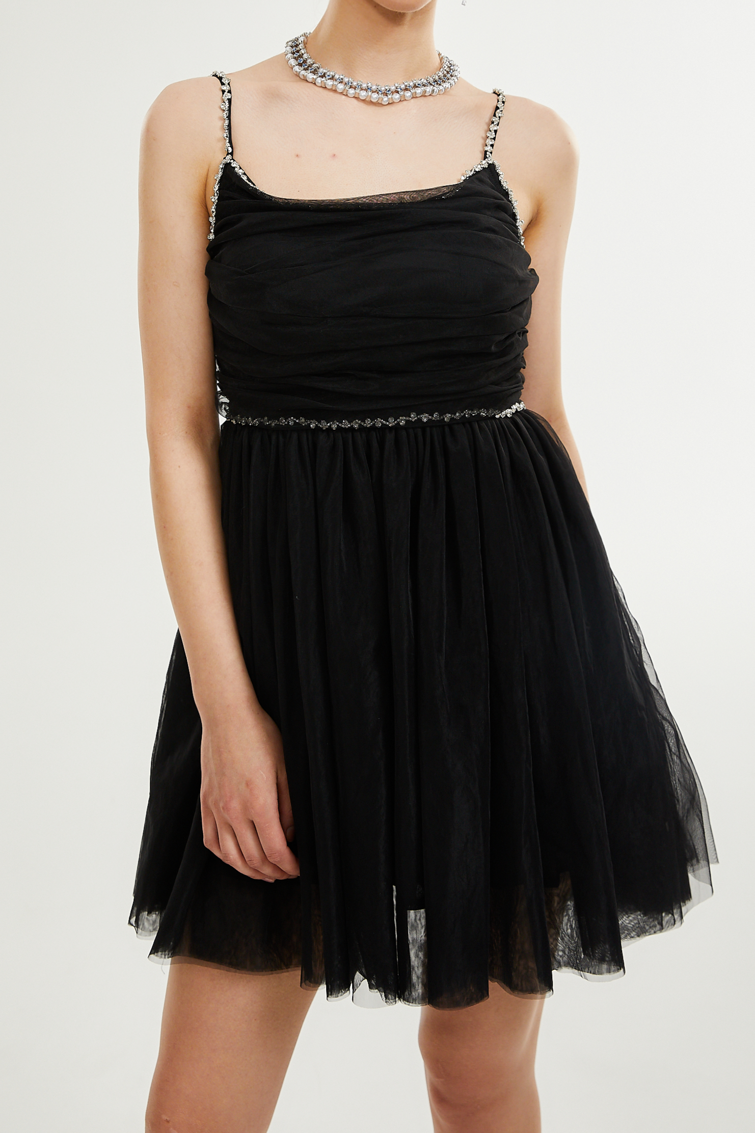CATRIONA EMBELLISHED TULLE MINI PARTY DRESS