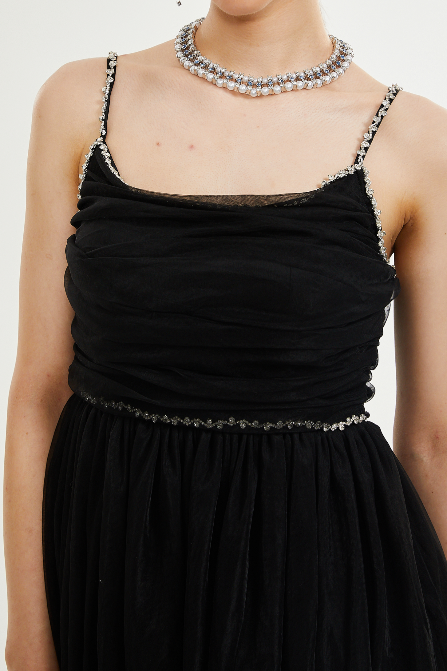 CATRIONA EMBELLISHED TULLE MINI PARTY DRESS