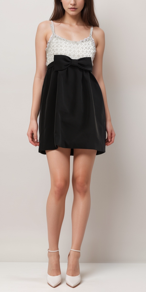 Parisa crystal-embellished bowknot mini dress Parisa crystal-embellished bowknot mini dress