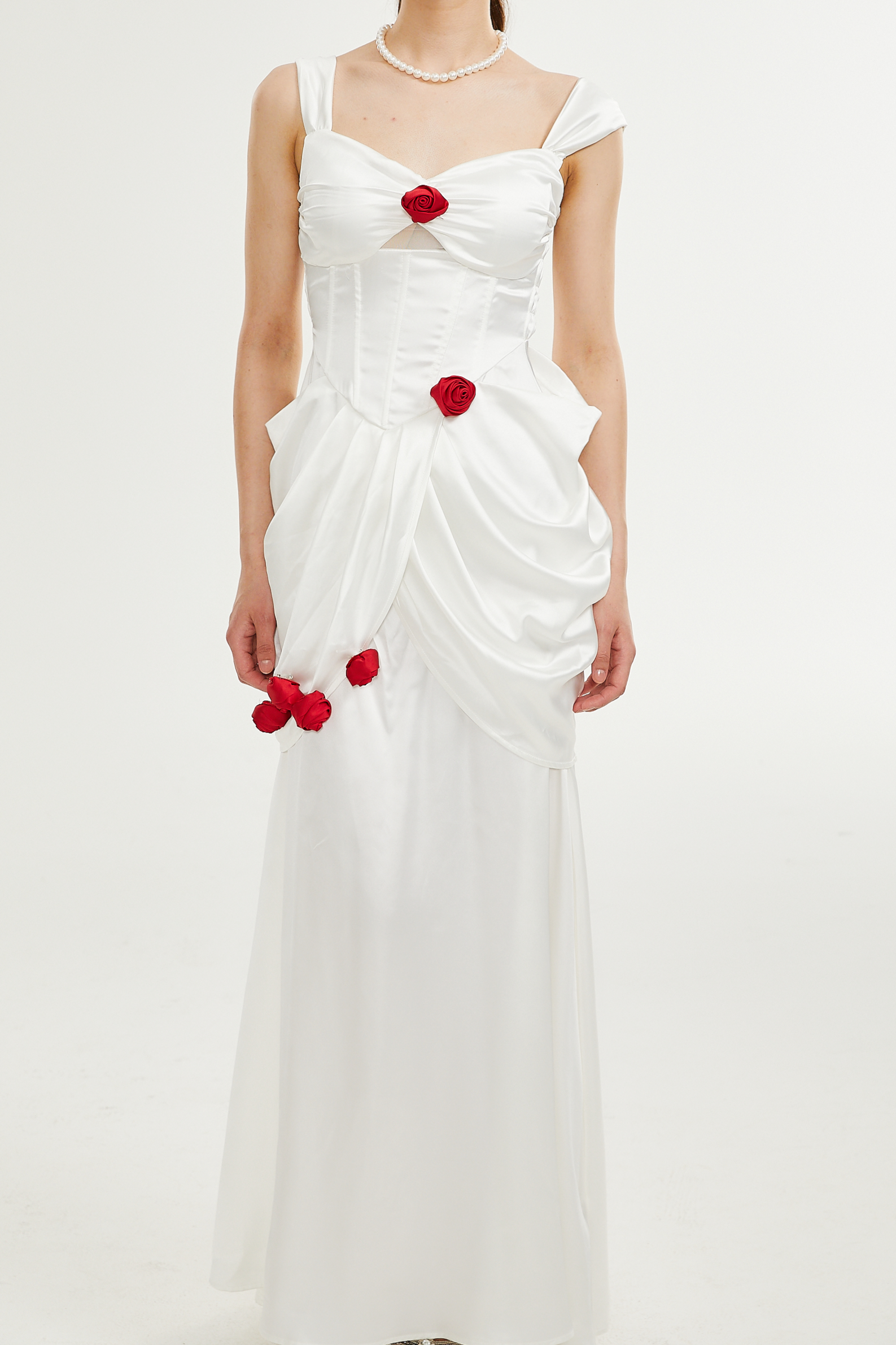 ADELITA ROSE PLEATED MAXI DRESS FOR WEDDING GUEST