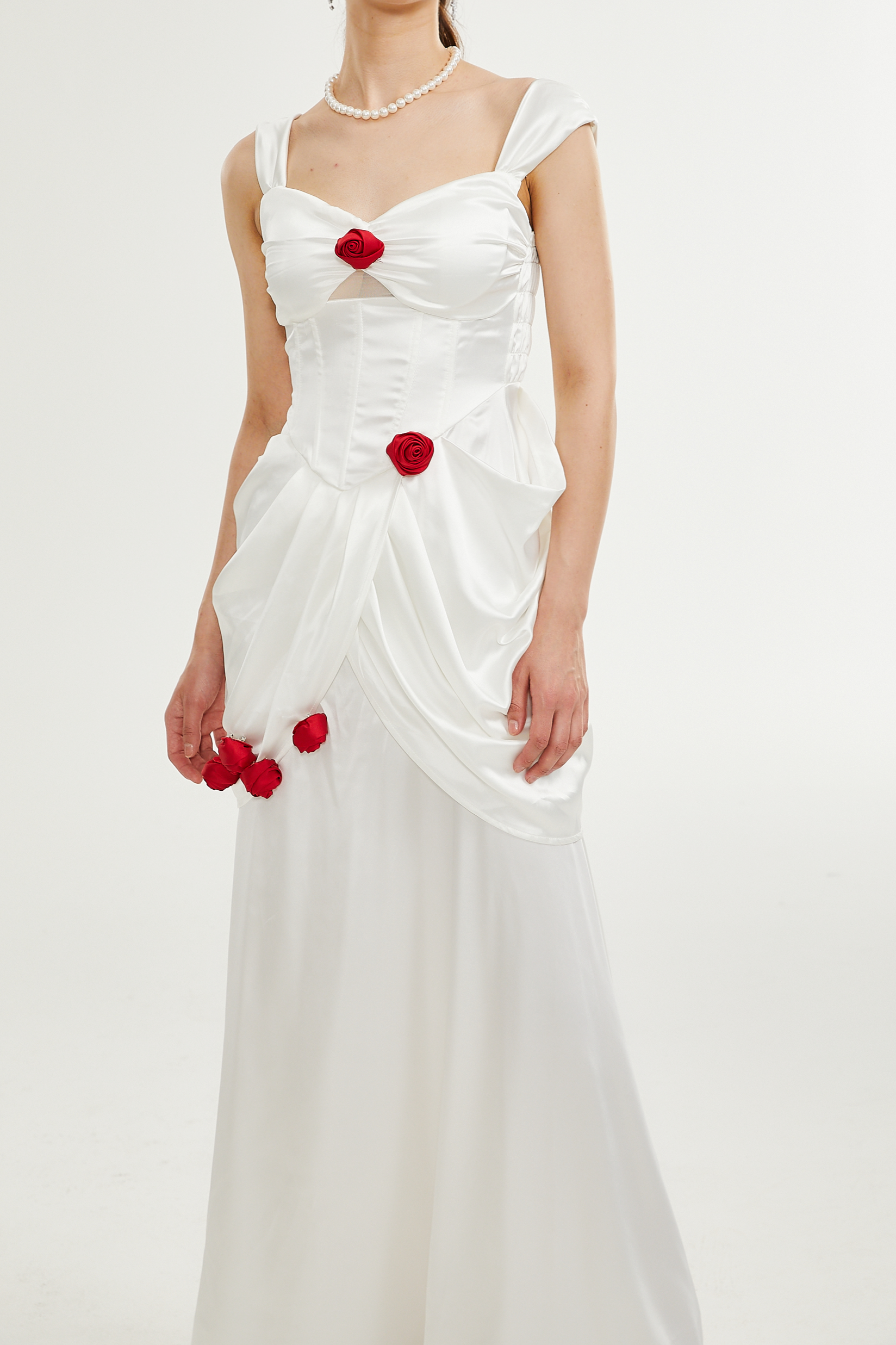 ADELITA ROSE PLEATED MAXI DRESS FOR WEDDING GUEST