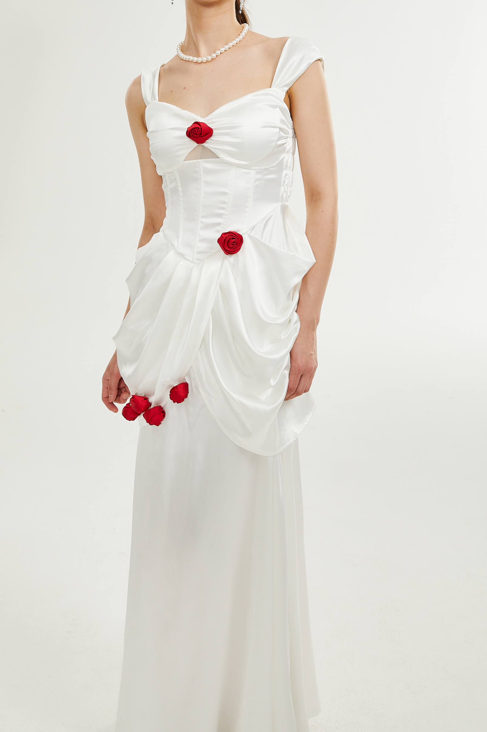 ADELITA ROSE PLEATED MAXI DRESS FOR WEDDING GUEST