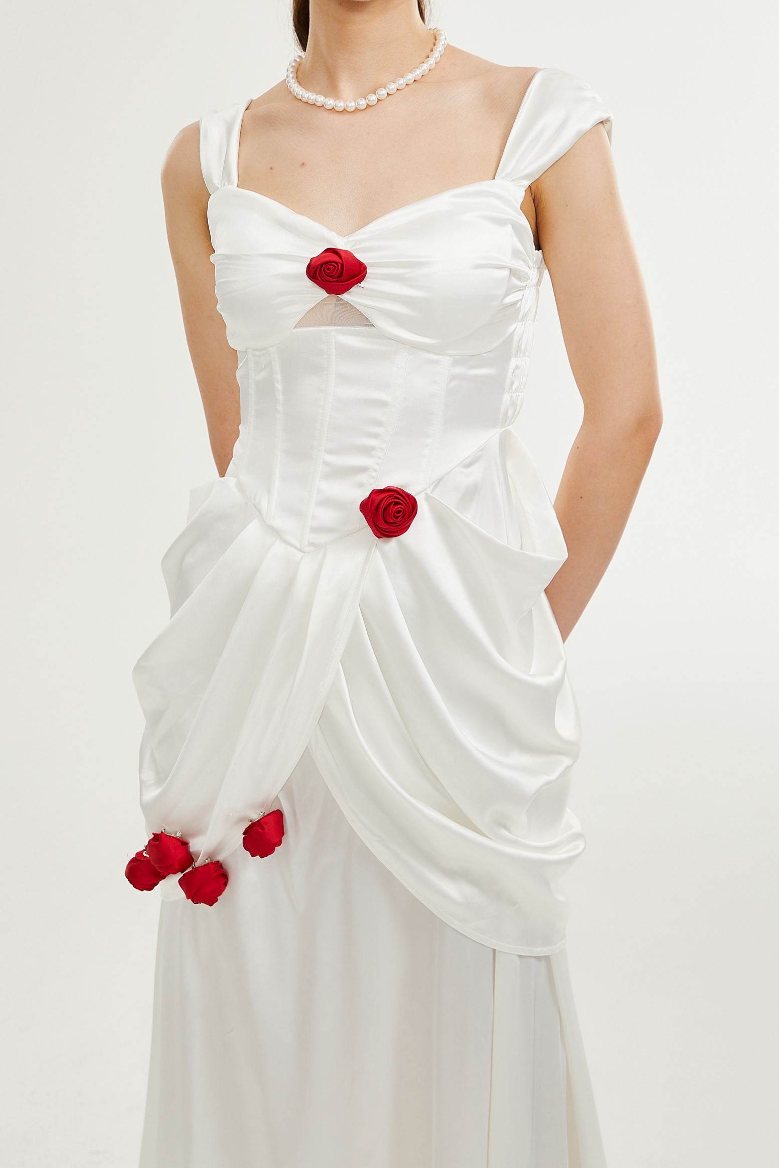 ADELITA ROSE PLEATED MAXI DRESS FOR WEDDING GUEST
