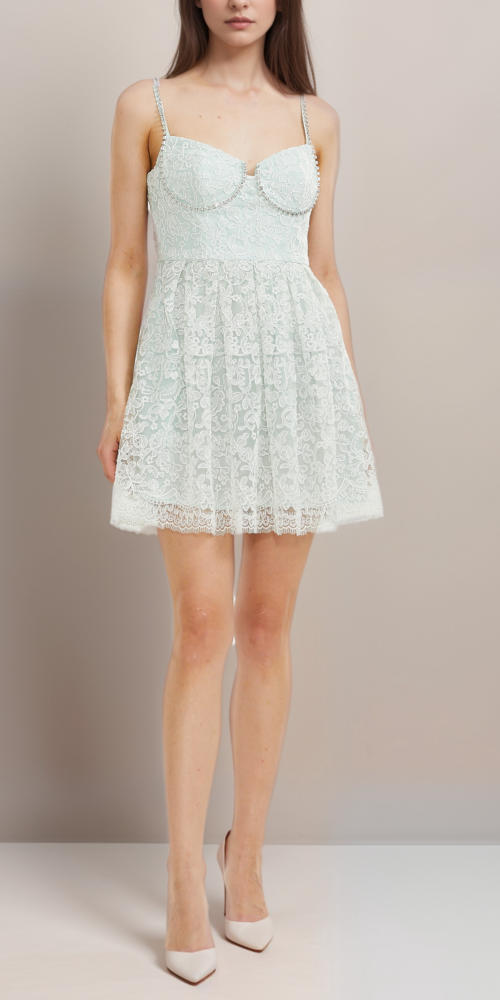 Vanna lace pleated mini dress Vanna lace pleated mini dress